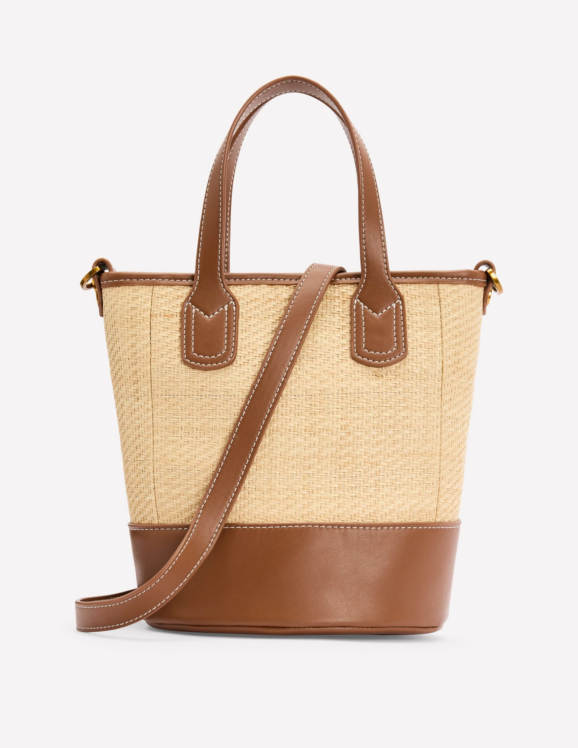 Gewebte Mini-Beuteltasche-Naturbelassen/Hellbraun