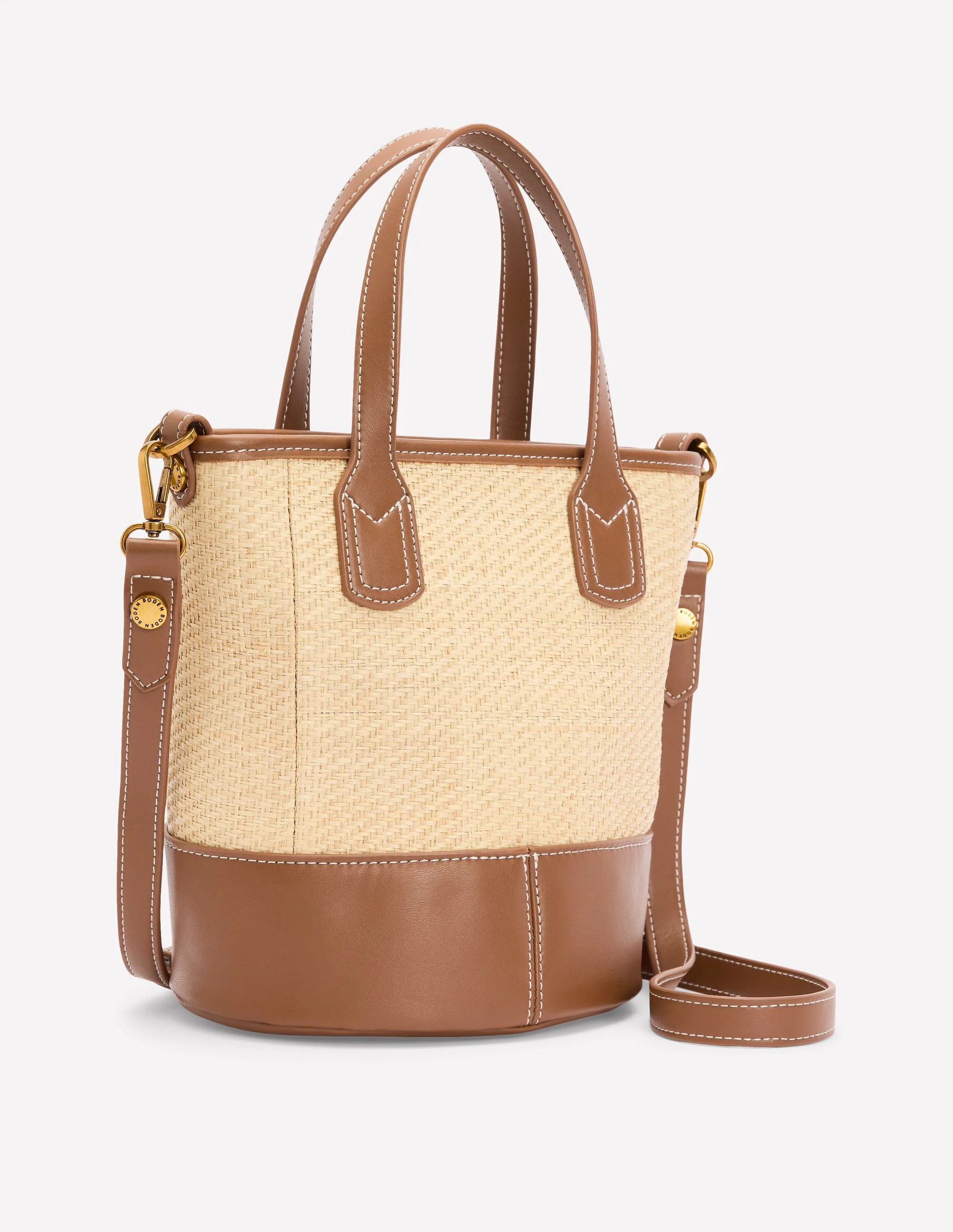 Gewebte Mini-Beuteltasche-Naturbelassen/Hellbraun - Image 3