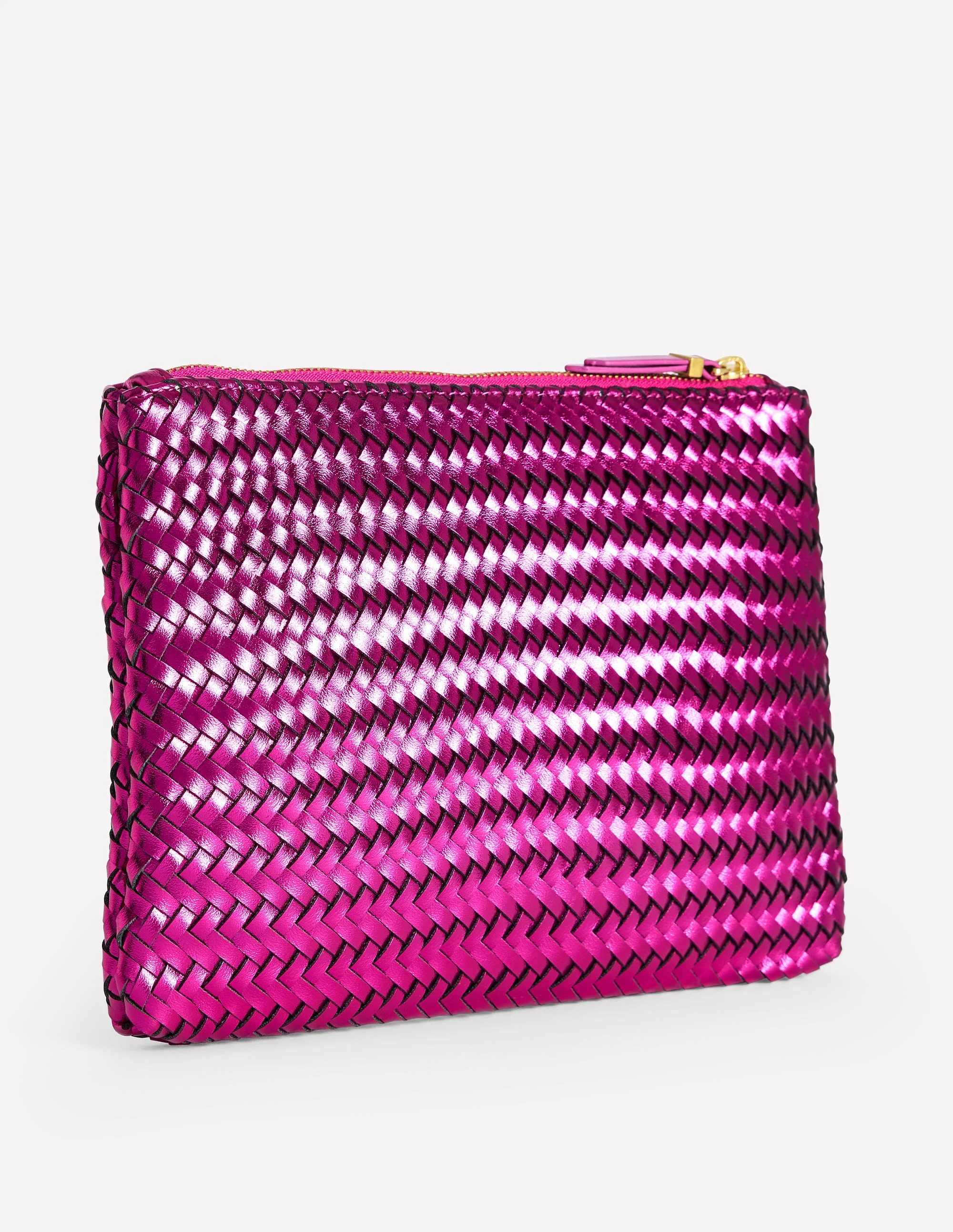 Gewebte Tasche in Metallic-Optik-Rosa-Metallic - Image 3