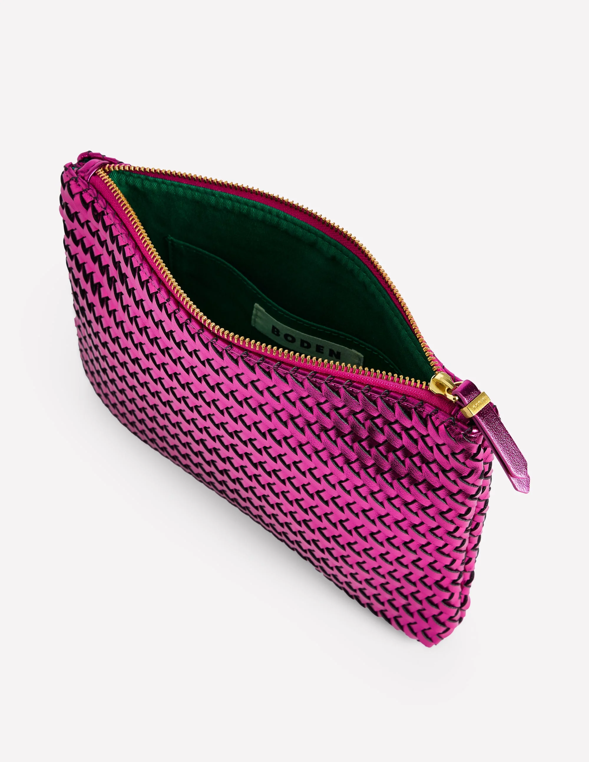 Gewebte Tasche in Metallic-Optik-Rosa-Metallic - Image 4