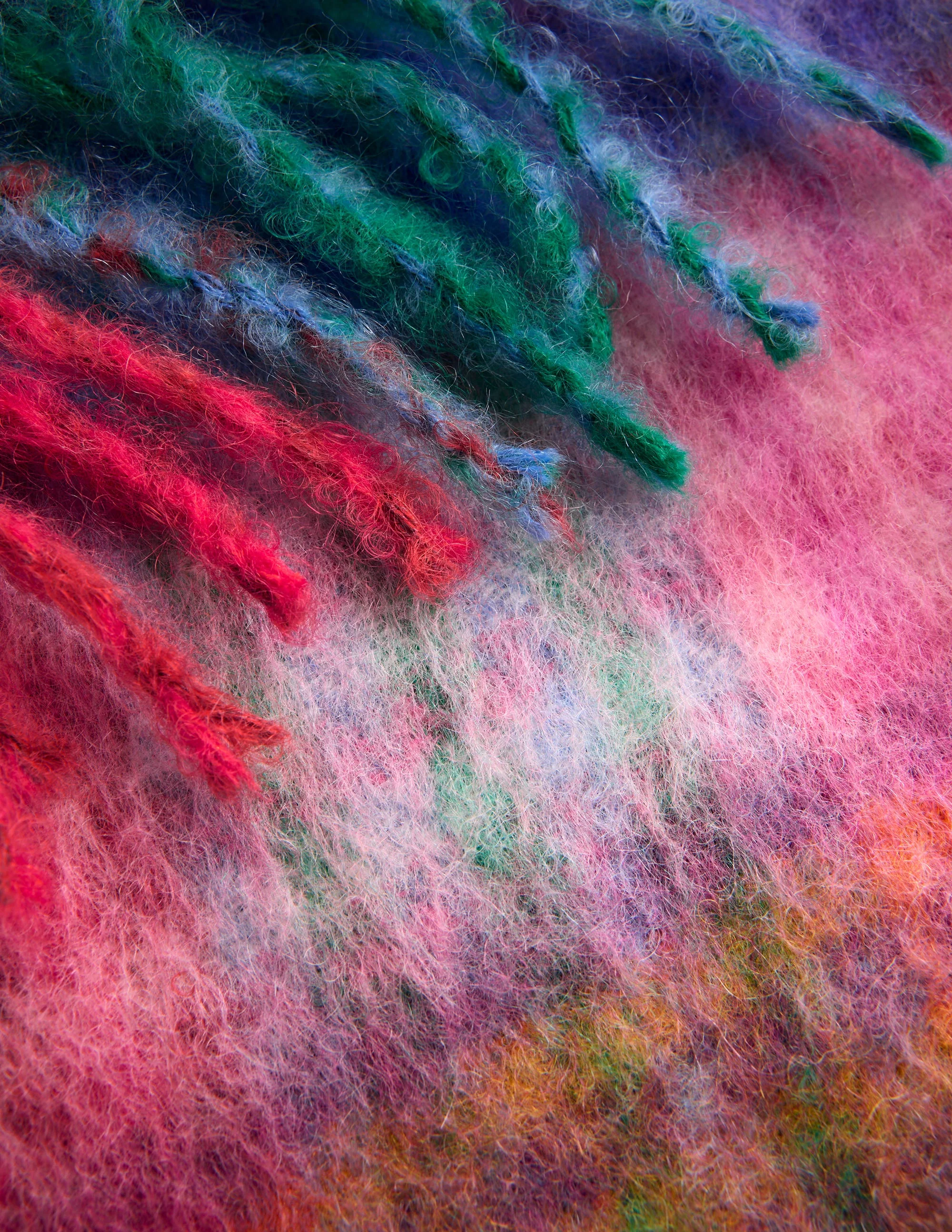 Gewebter Mohair-Schal-Bunt Karomuster - Image 3