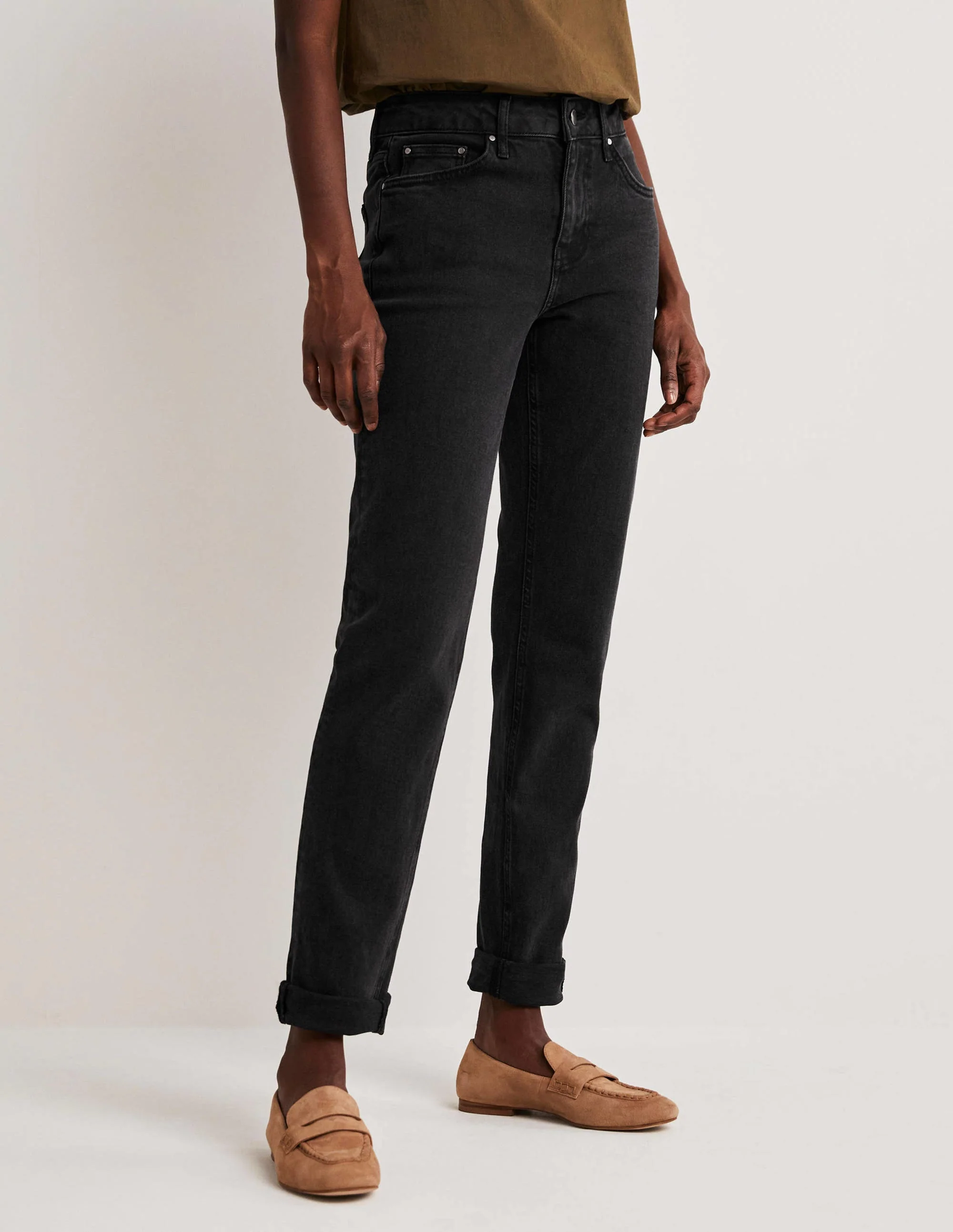 Girlfriend-Jeans-Gewaschenes Schwarz - Image 4