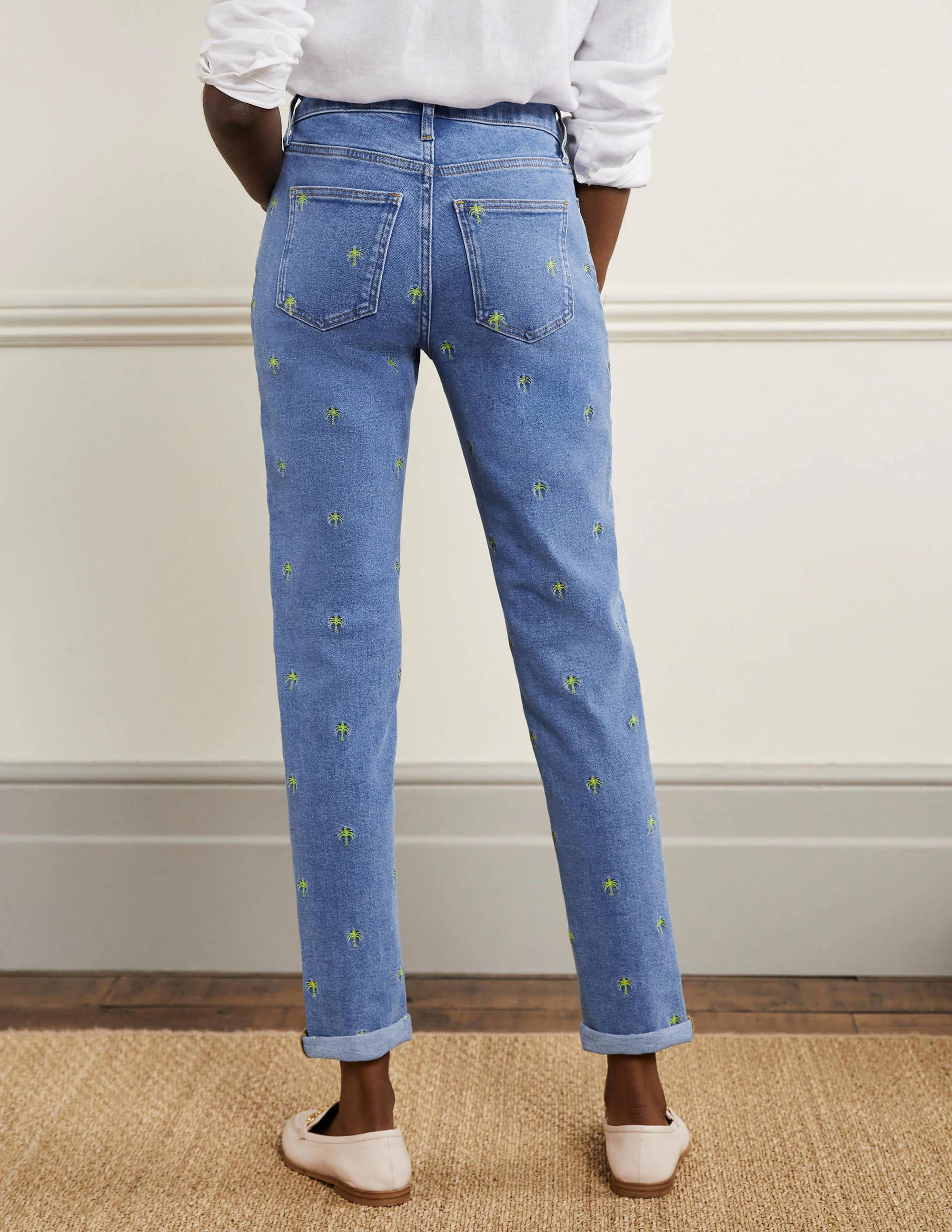 Girlfriend-Jeans-Helles Vintageblau, Stickerei - Image 3