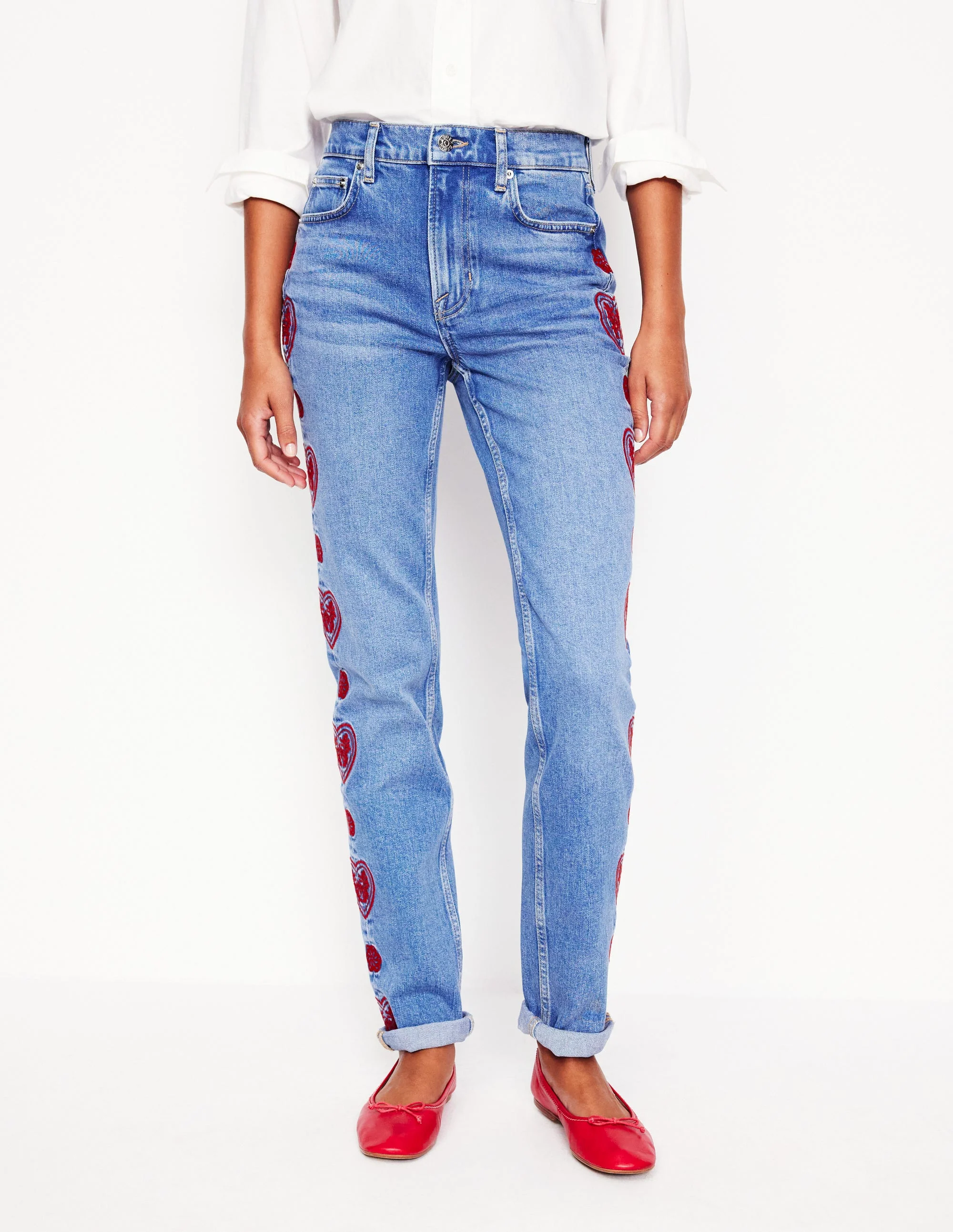 Girlfriend-Jeans-Herzstickerei - Image 5