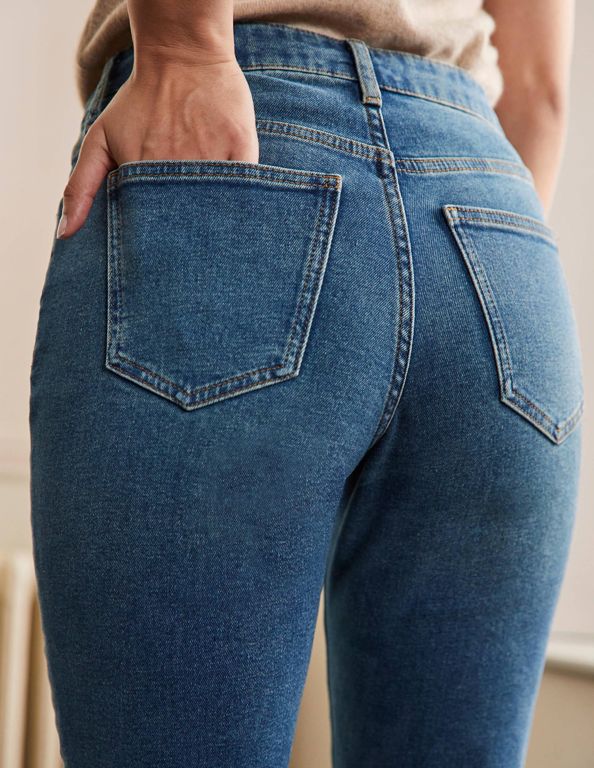 Girlfriend-Jeans-Mittleres Vintageblau/Grünstich - Image 5