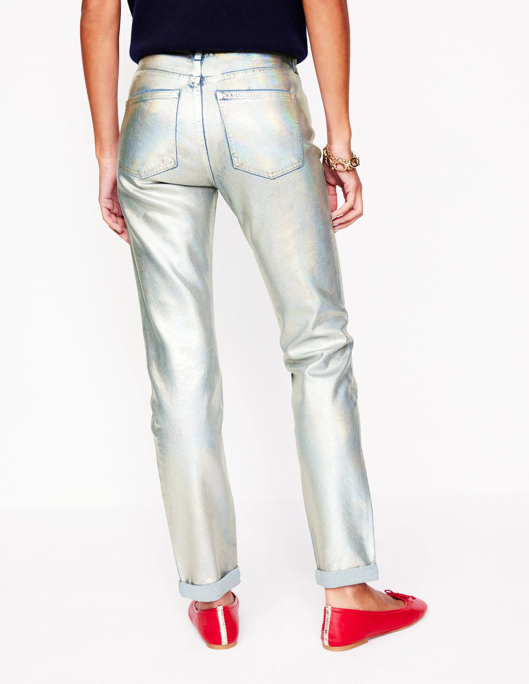 Girlfriend-Jeans-Silberne Beschichtung - Image 3
