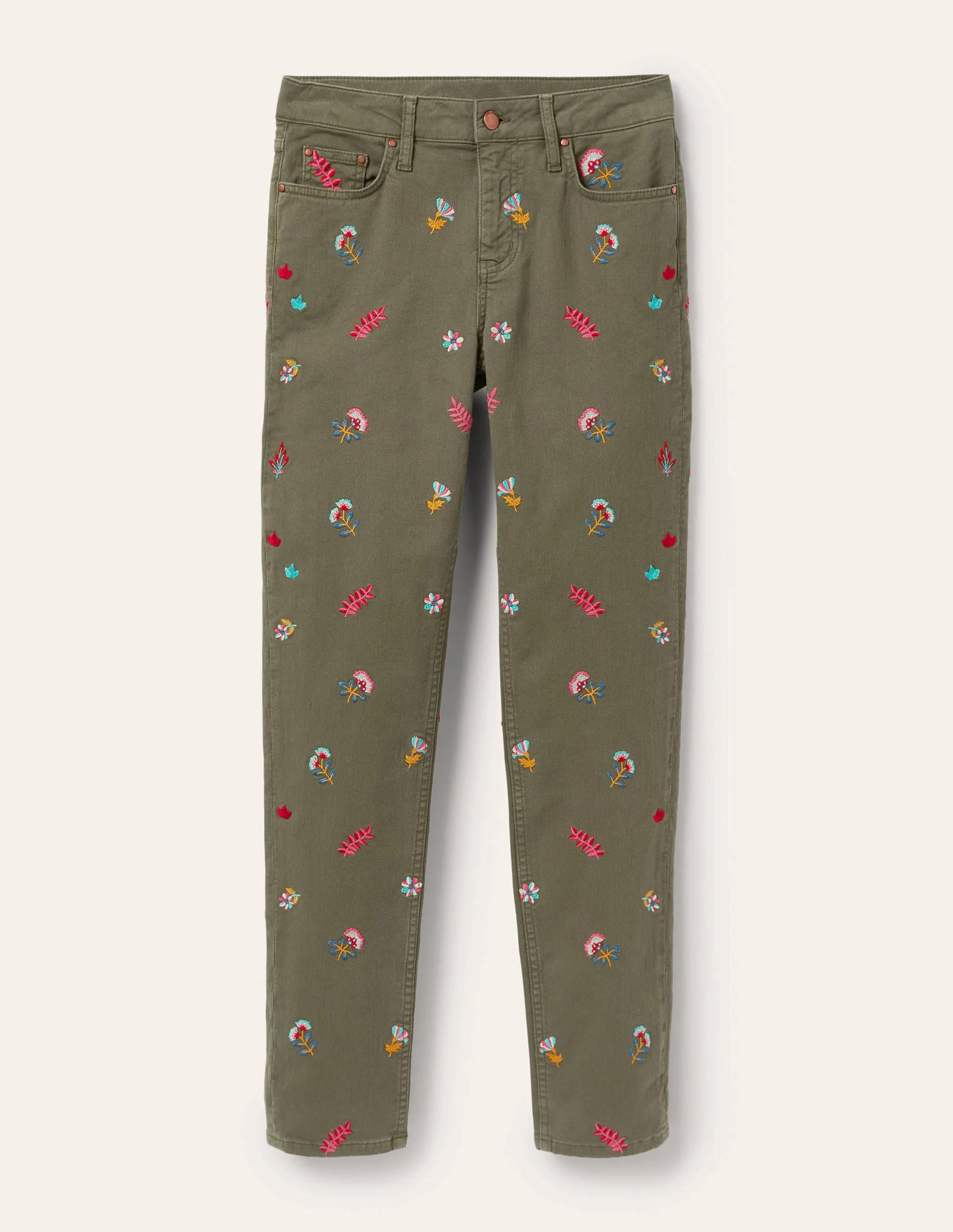 Girlfriend-Jeans-Sumpfgrün, Stickerei - Image 7