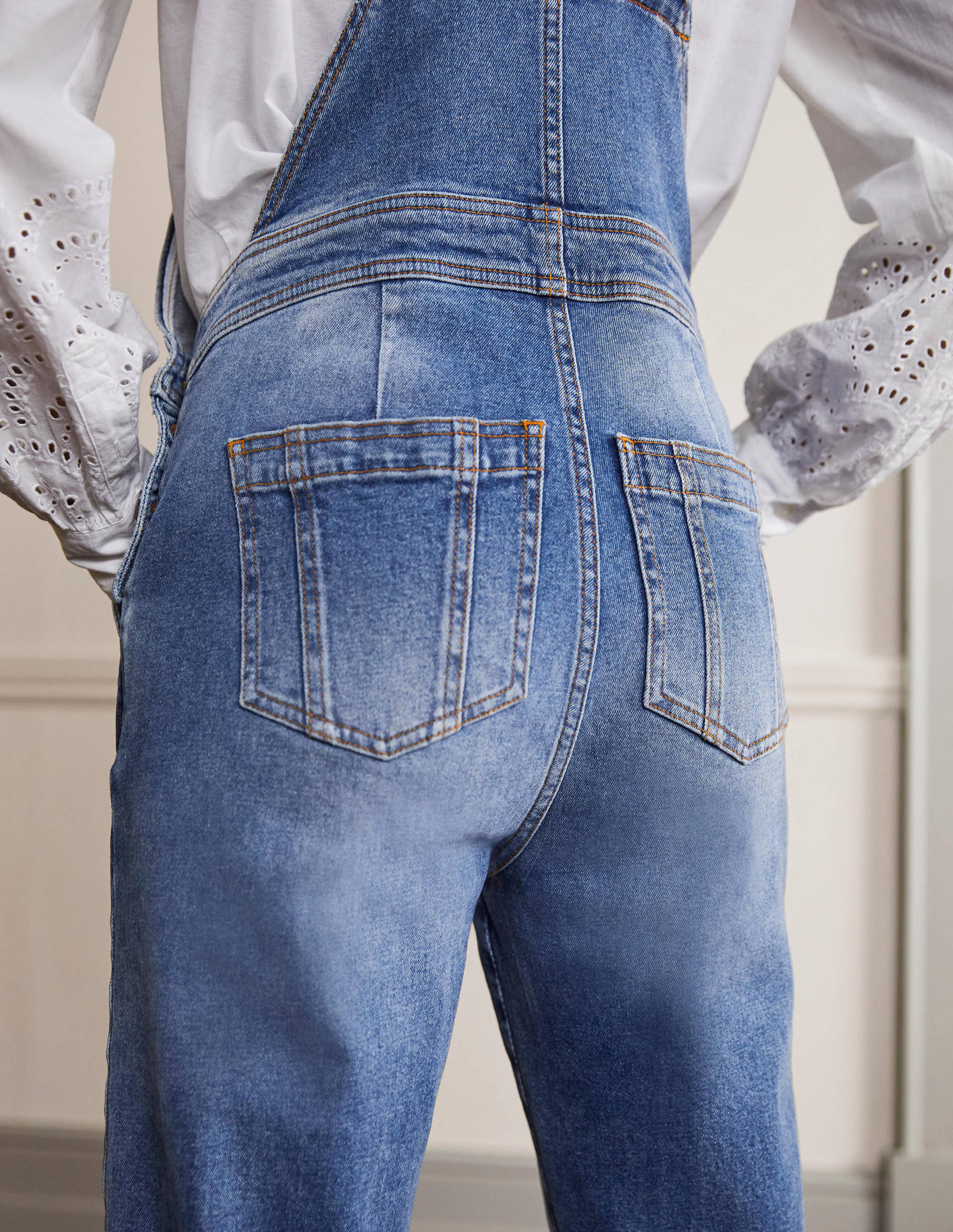 Girlfriend-Latzhose-Mittleres Vintageblau - Image 5
