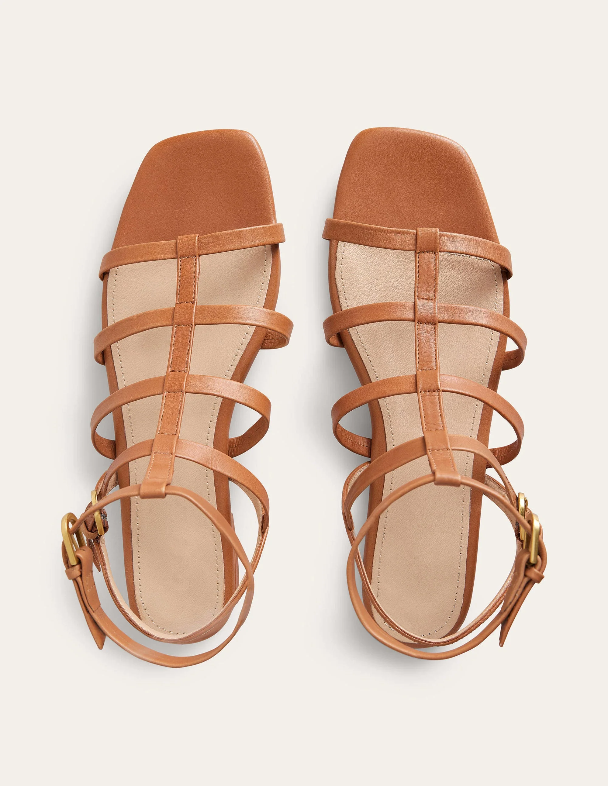 Gladiatorensandalen aus Leder-Hellbraun - Image 5