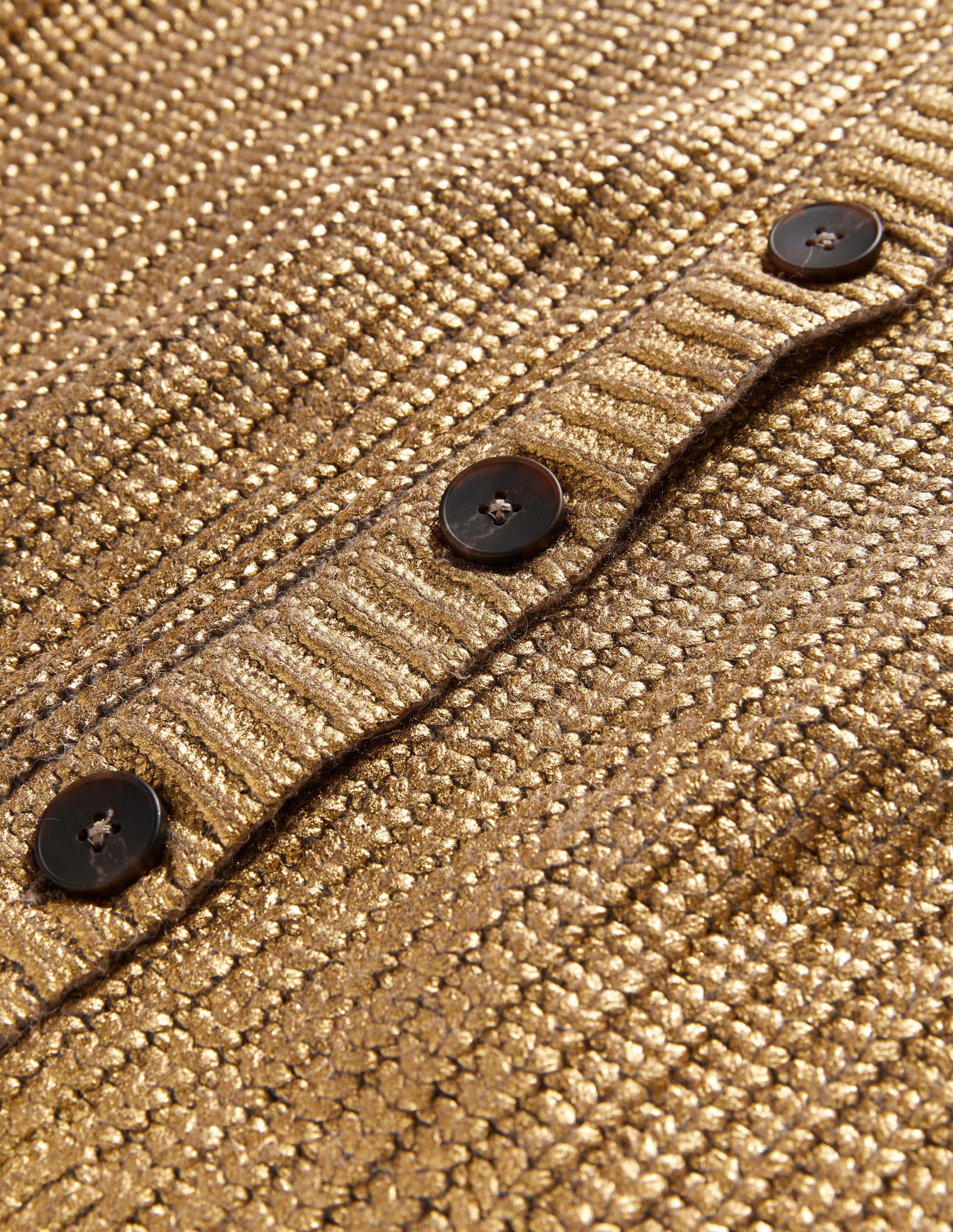 Goldener Rippstrickcardigan-Goldfolie - Image 7
