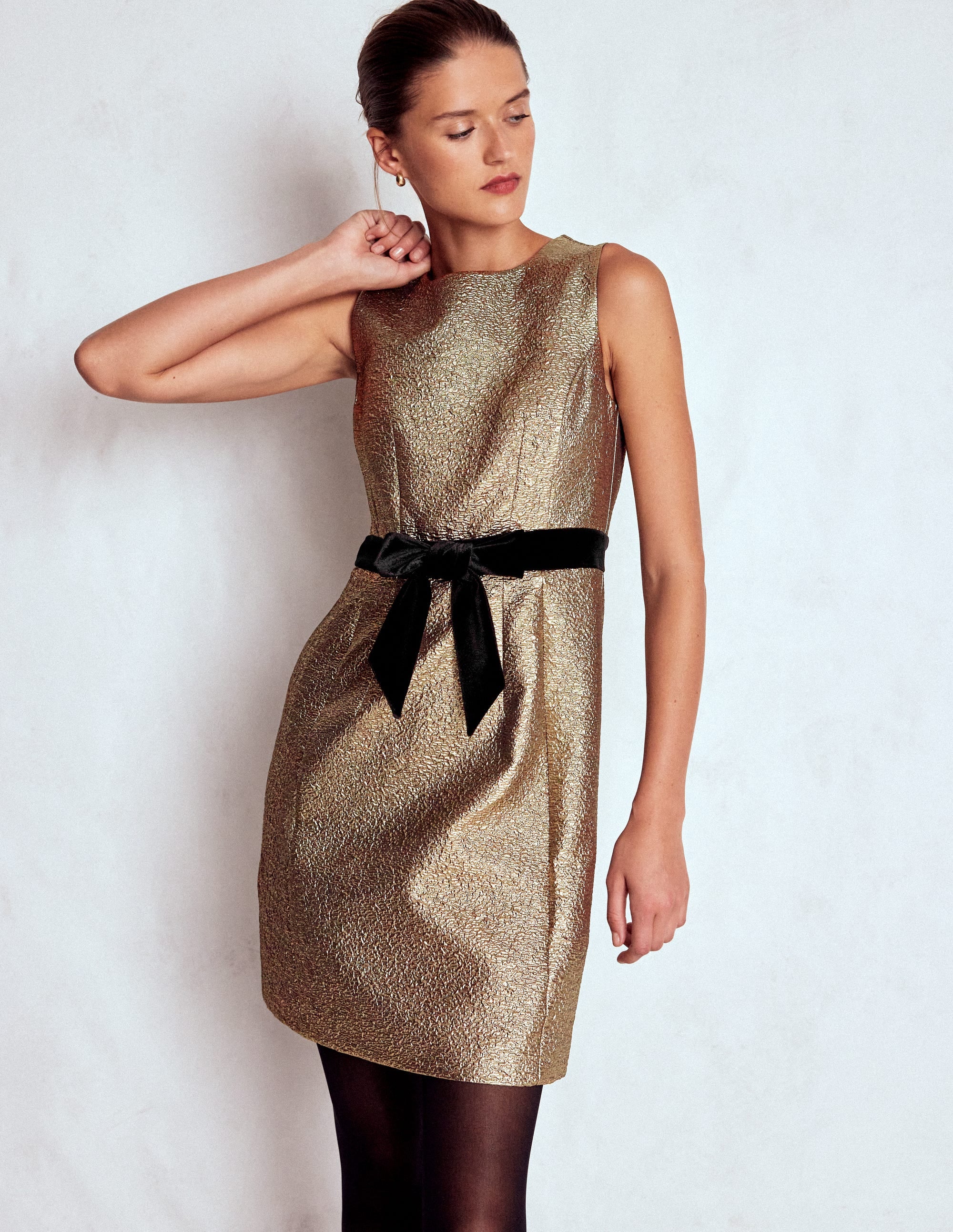 Goldenes Metallic-Etuikleid-Antikes Messing - Image 4