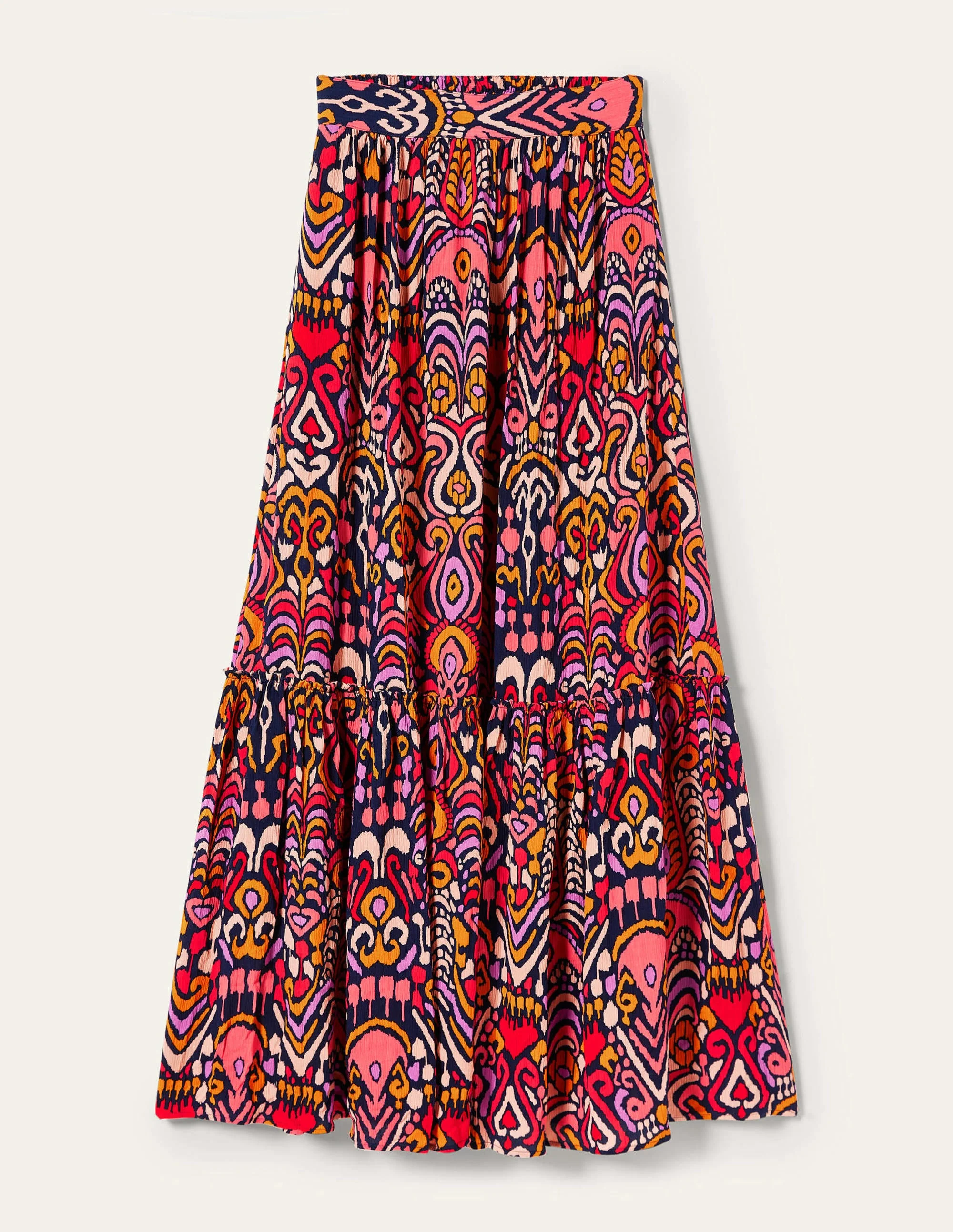 Grace Crinkle-Maxirock-Französisches Navy, Ikat-Muster - Image 5