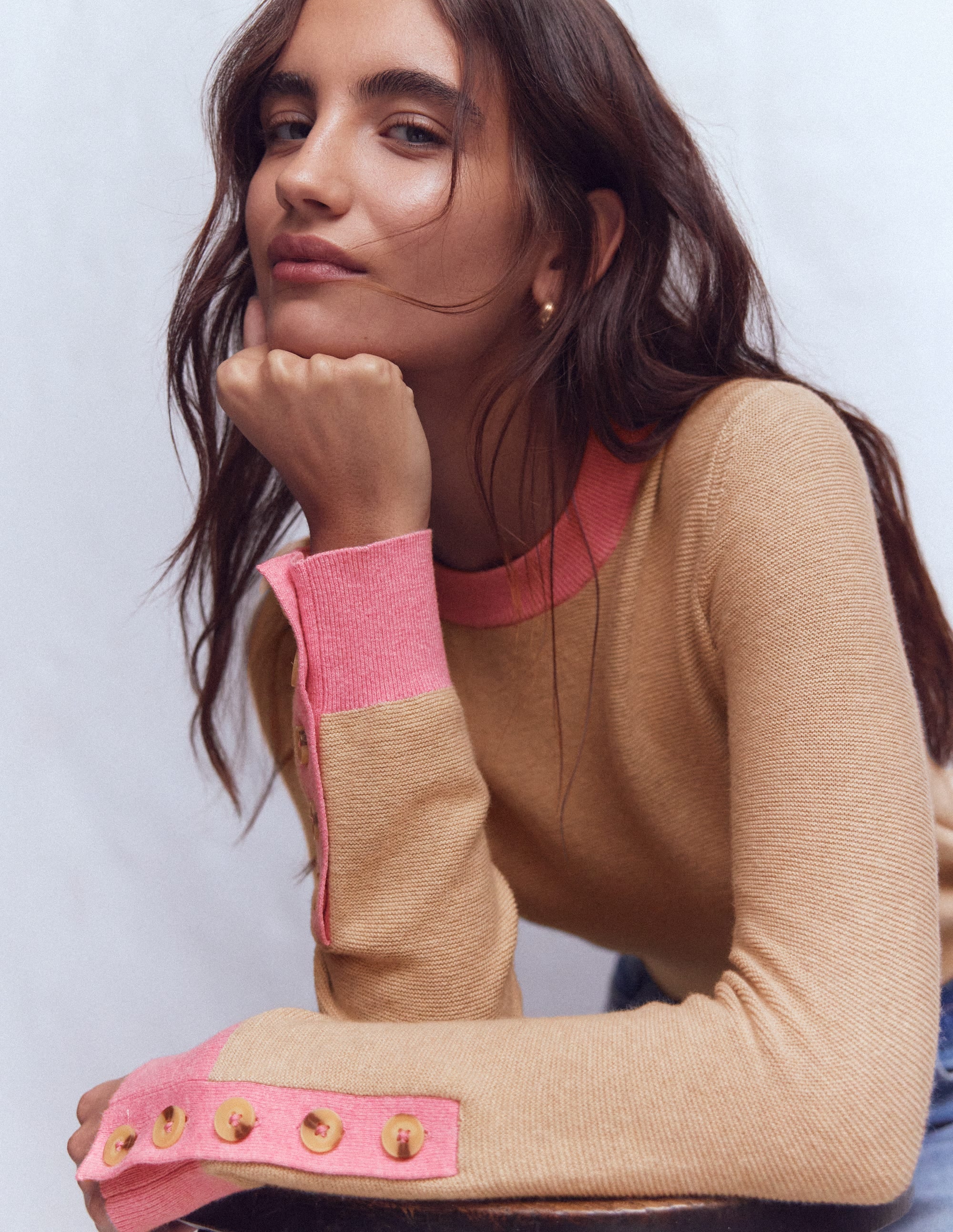 Grace Pullover in Blockfarben-Pergament