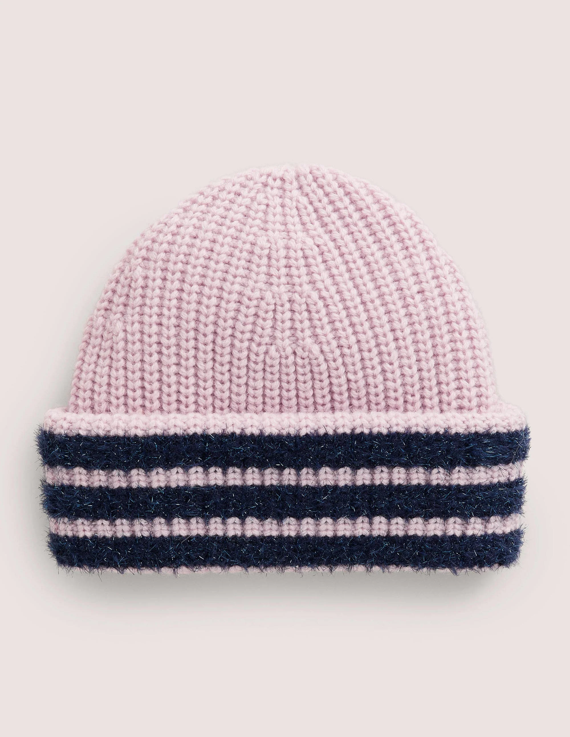 Grob gestrickte Mütze-Delfinrosa