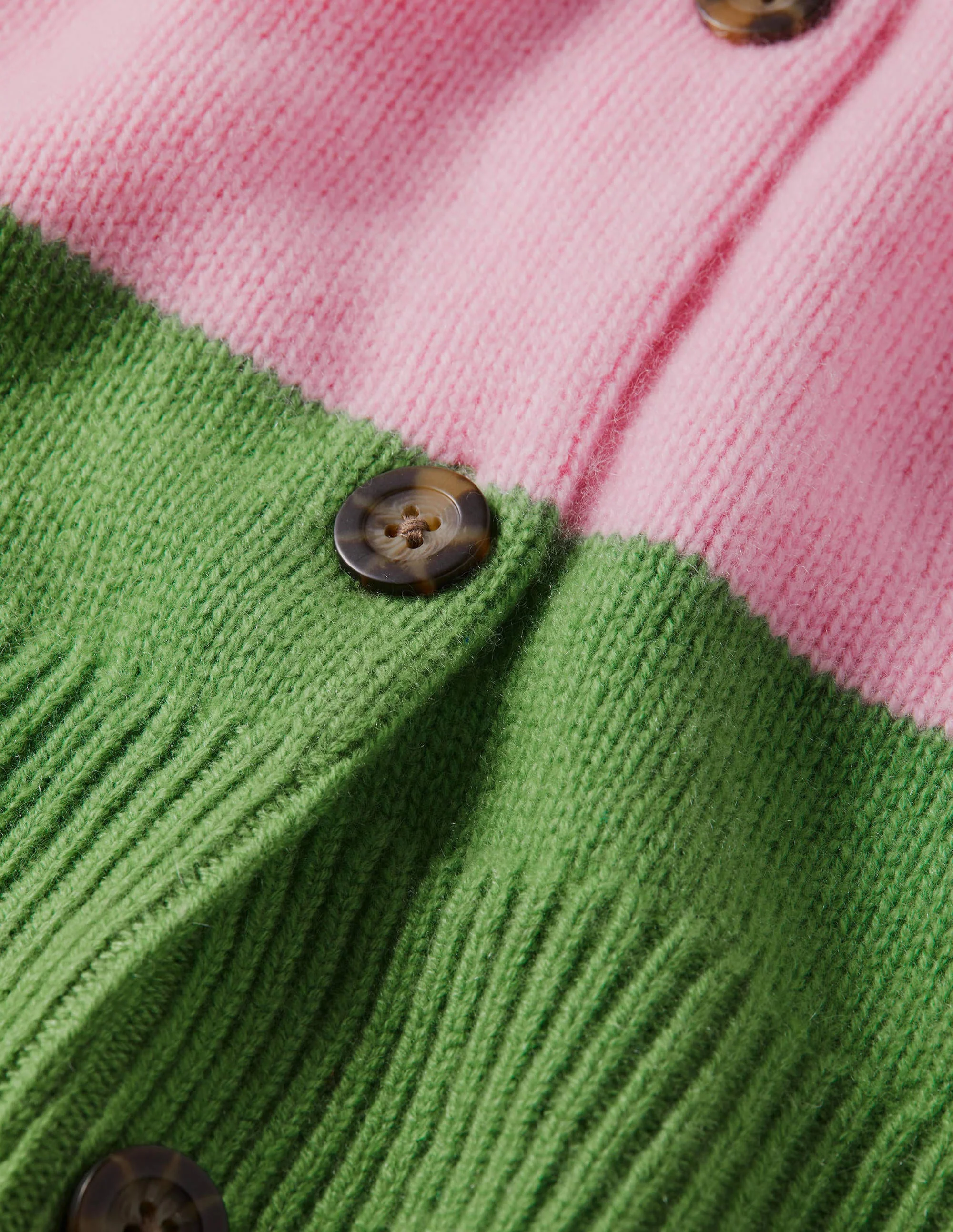 Grobgestrickter Kaschmircardigan-Englischer Efeu/Cameo-Rosa, Gestreift - Image 6