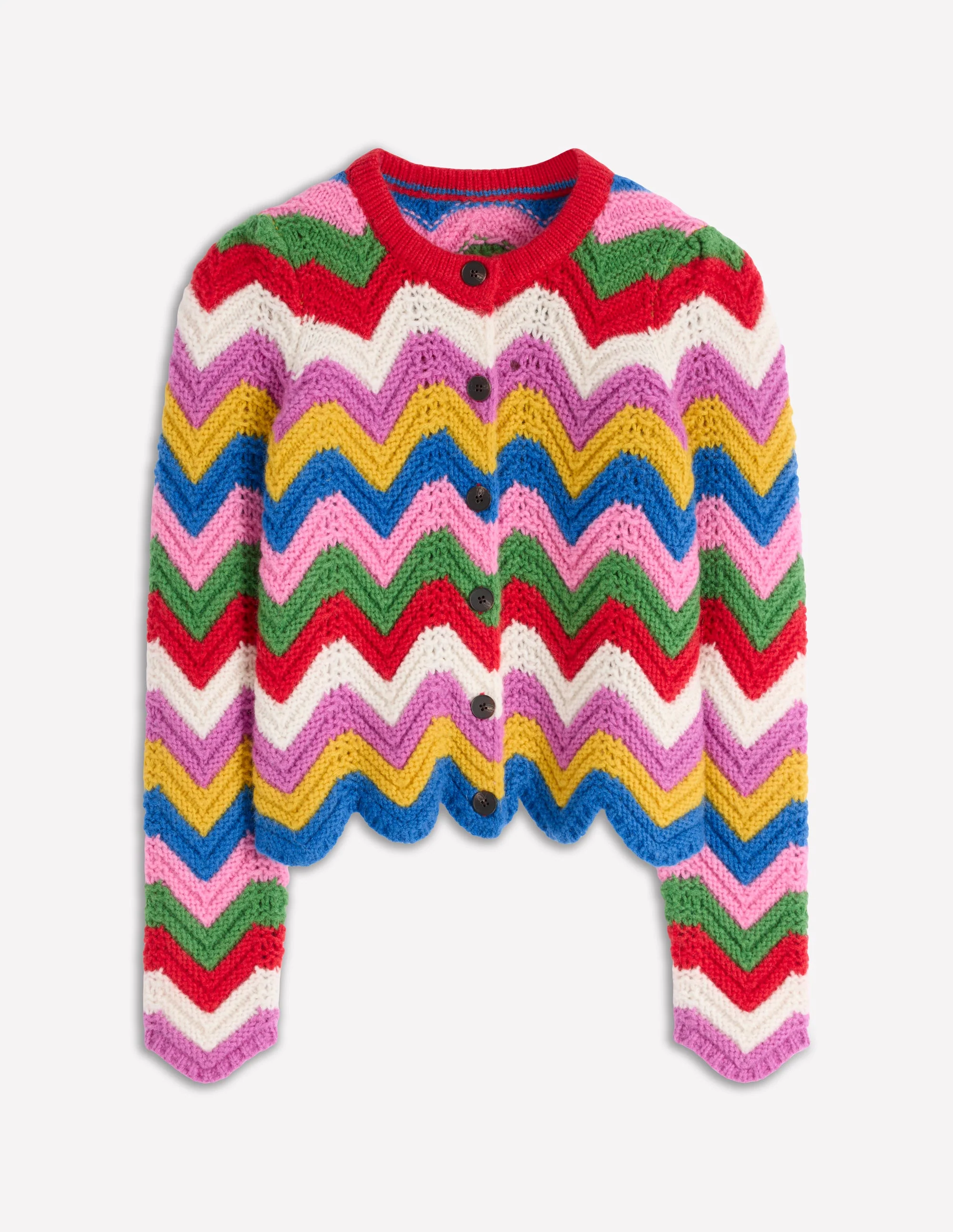 Grobstrickjacke mit Chevronmuster-Bunt, Zickzack - Image 8