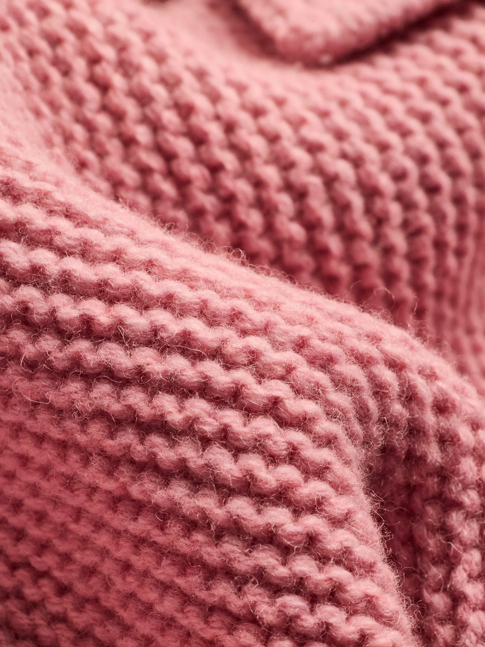 Grobstrickjacke mit Kragen-Zartrosa
