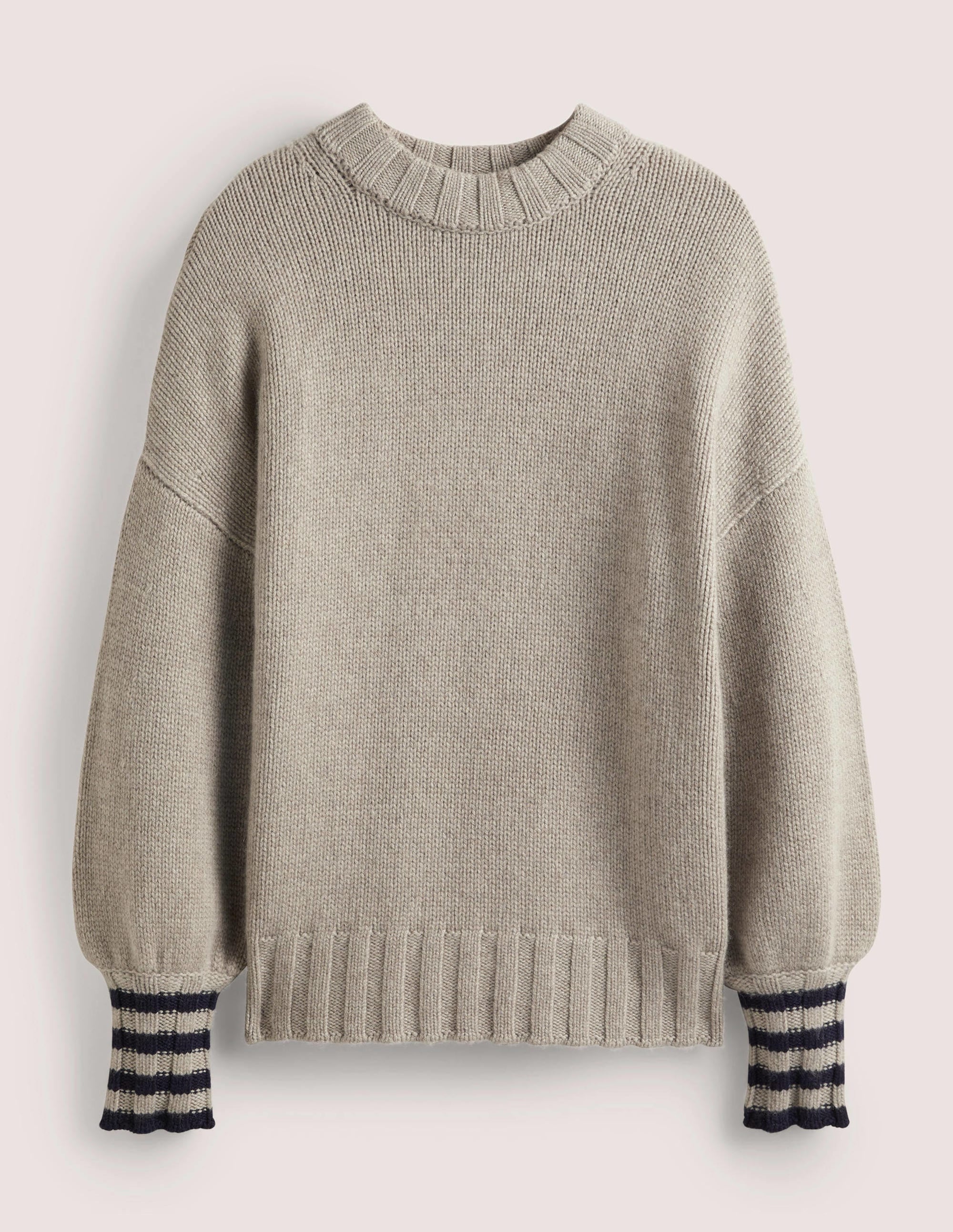 Grobstrickpullover aus Kaschmir-Nerzbraun Melange - Image 5