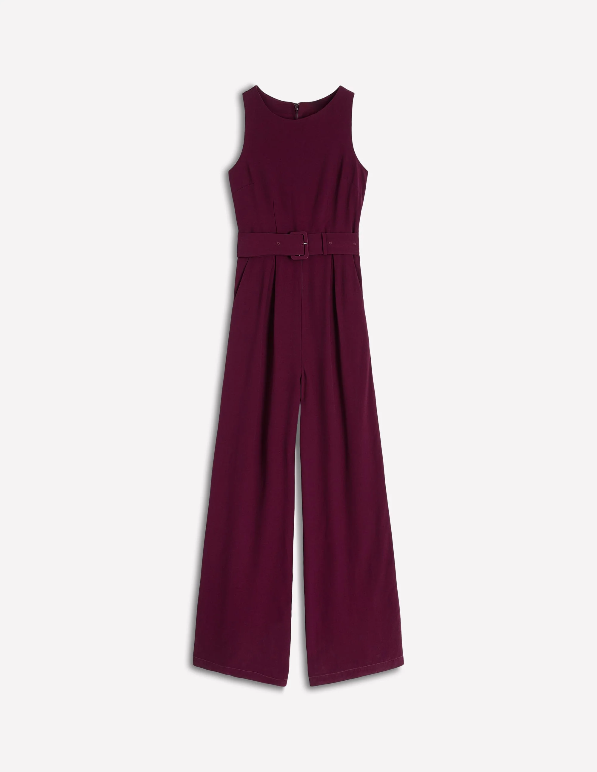 Gwen Jumpsuit mit U-Boot-Ausschnitt-Dunkle Kirsche - Image 5