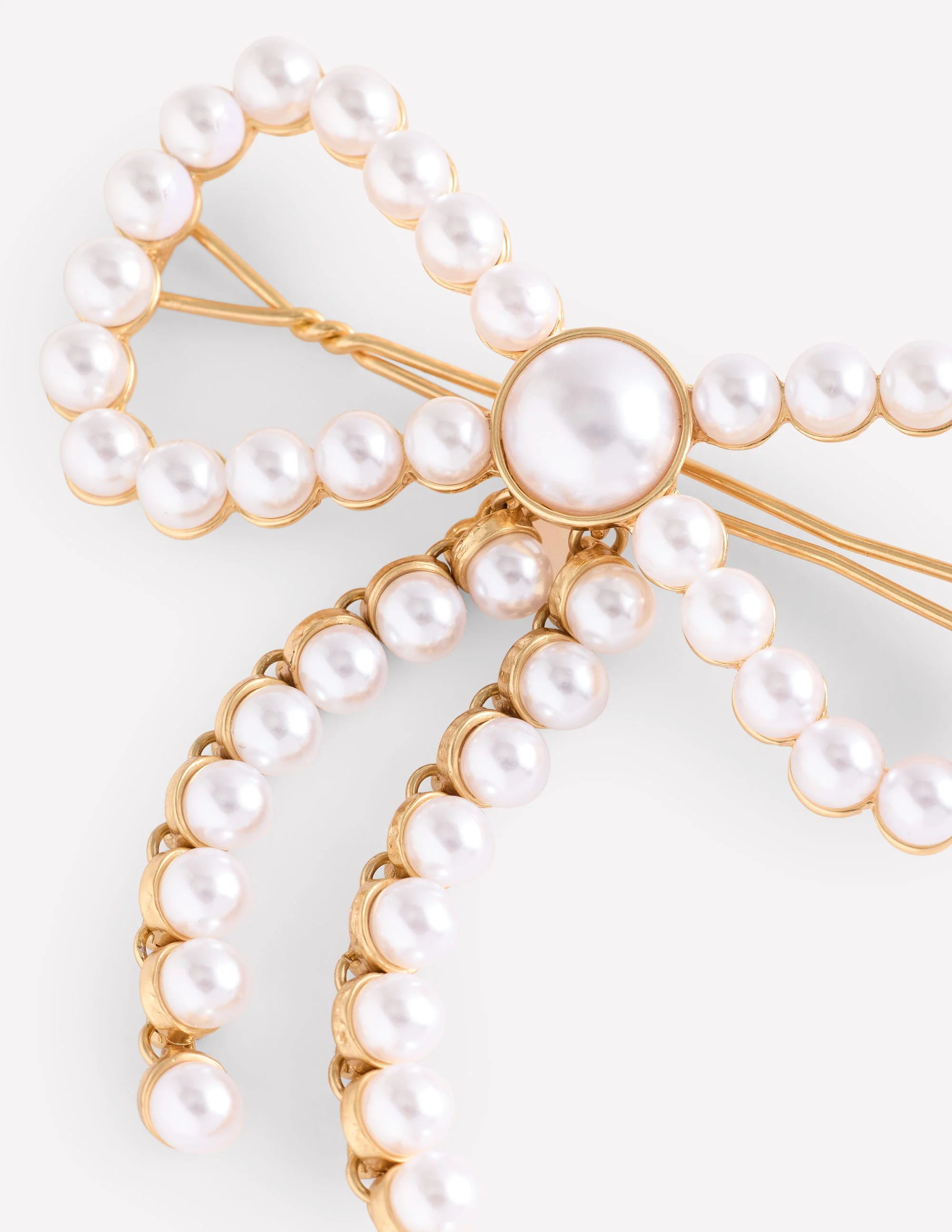 Haarspange mit Schleife-Ivory and Navy Spot - Image 3