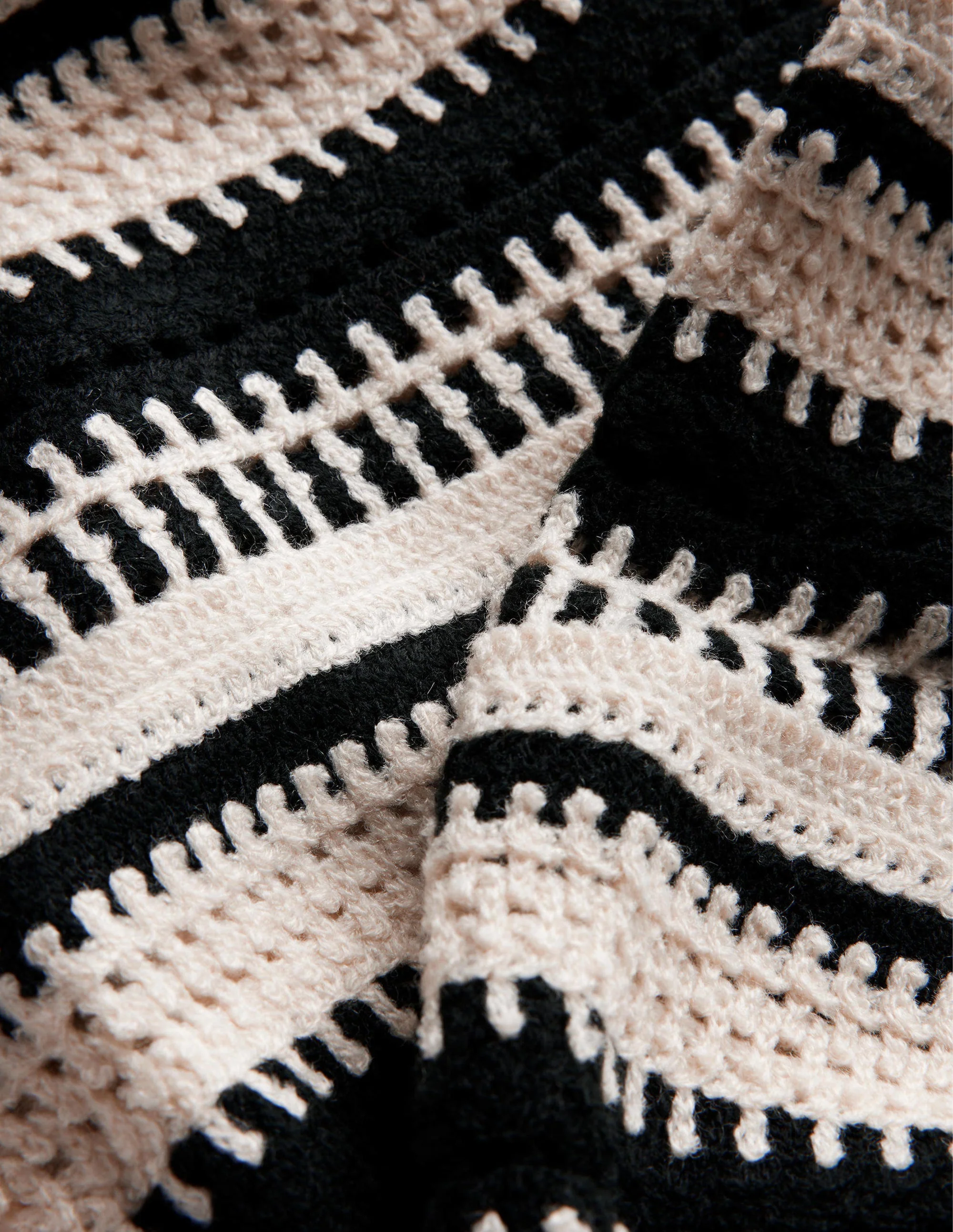 Häkel-Sweatshirt-Hellbeige Meliert, Häkelärmel - Image 6