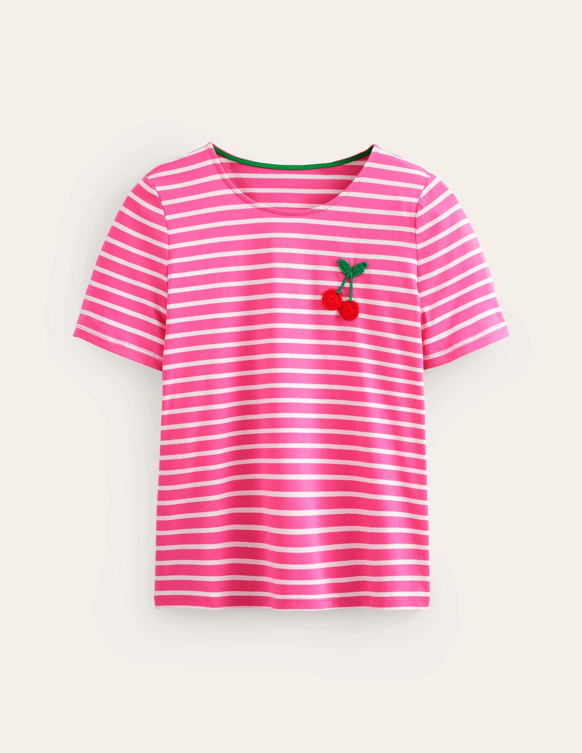 Häkel-T-Shirt-Rosa, Naturweiß Kirschen - Image 6