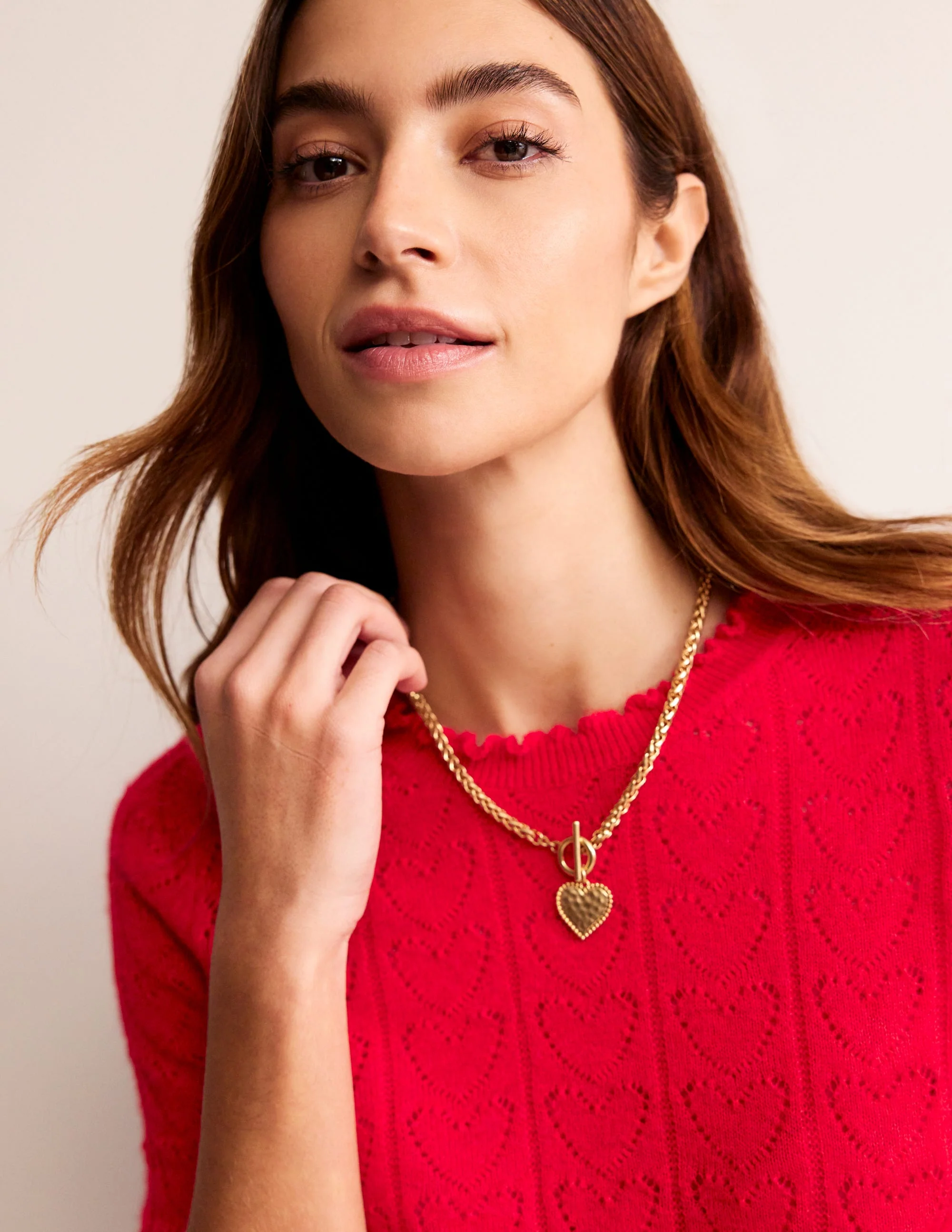 Halskette mit Herz-Charm-Gold