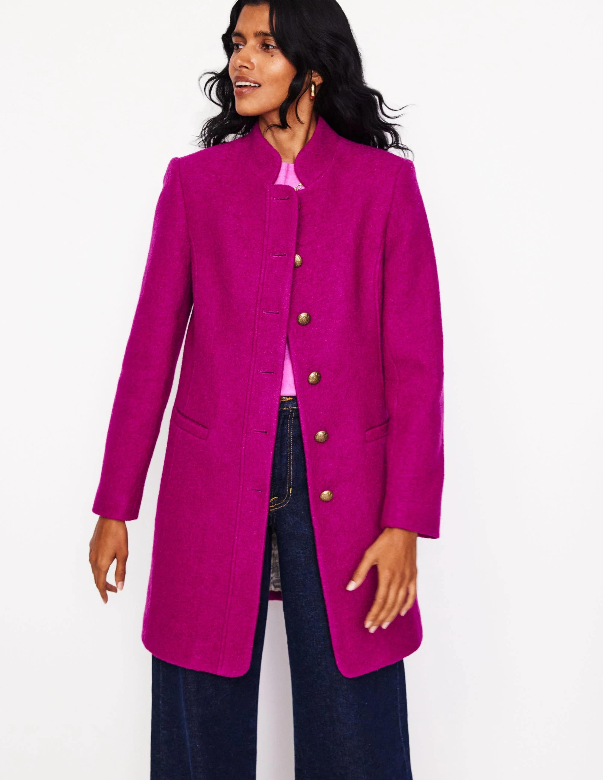 Hamilton Texturierter Mantel-Magenta