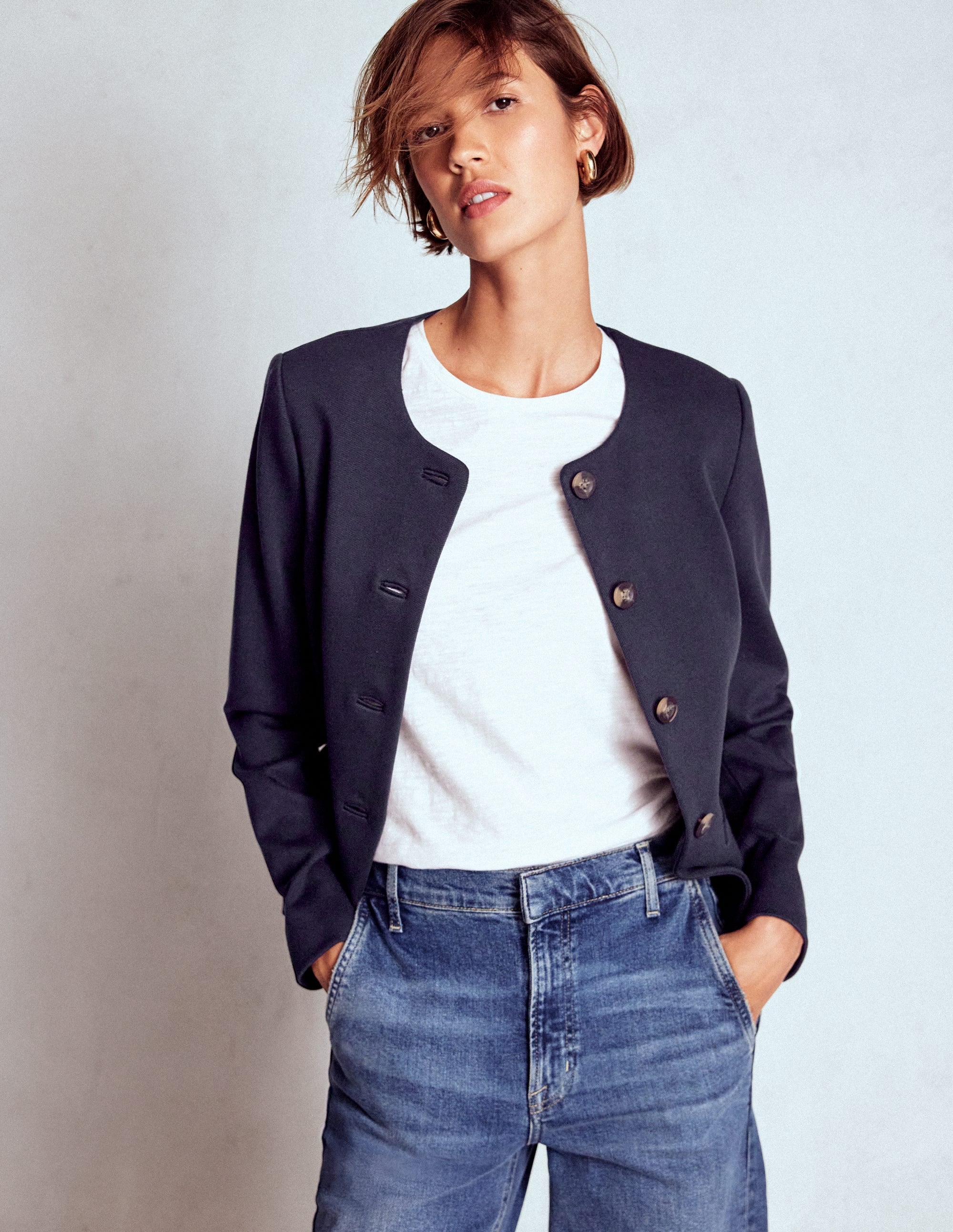 Hampstead Blazer aus Ponte-Twill-Marineblau - Image 3