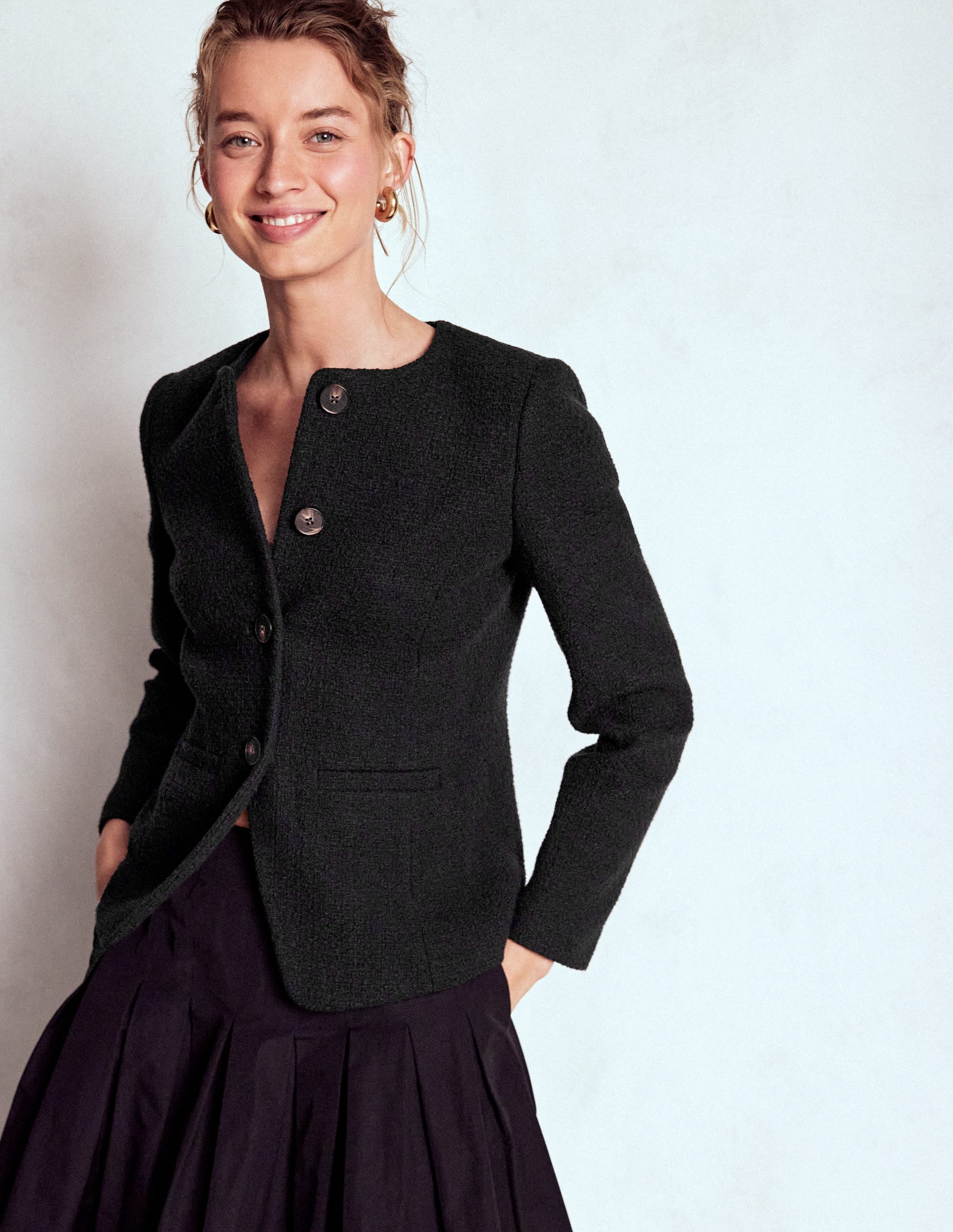 Hampstead Texturierter Blazer-Schwarz - Image 4