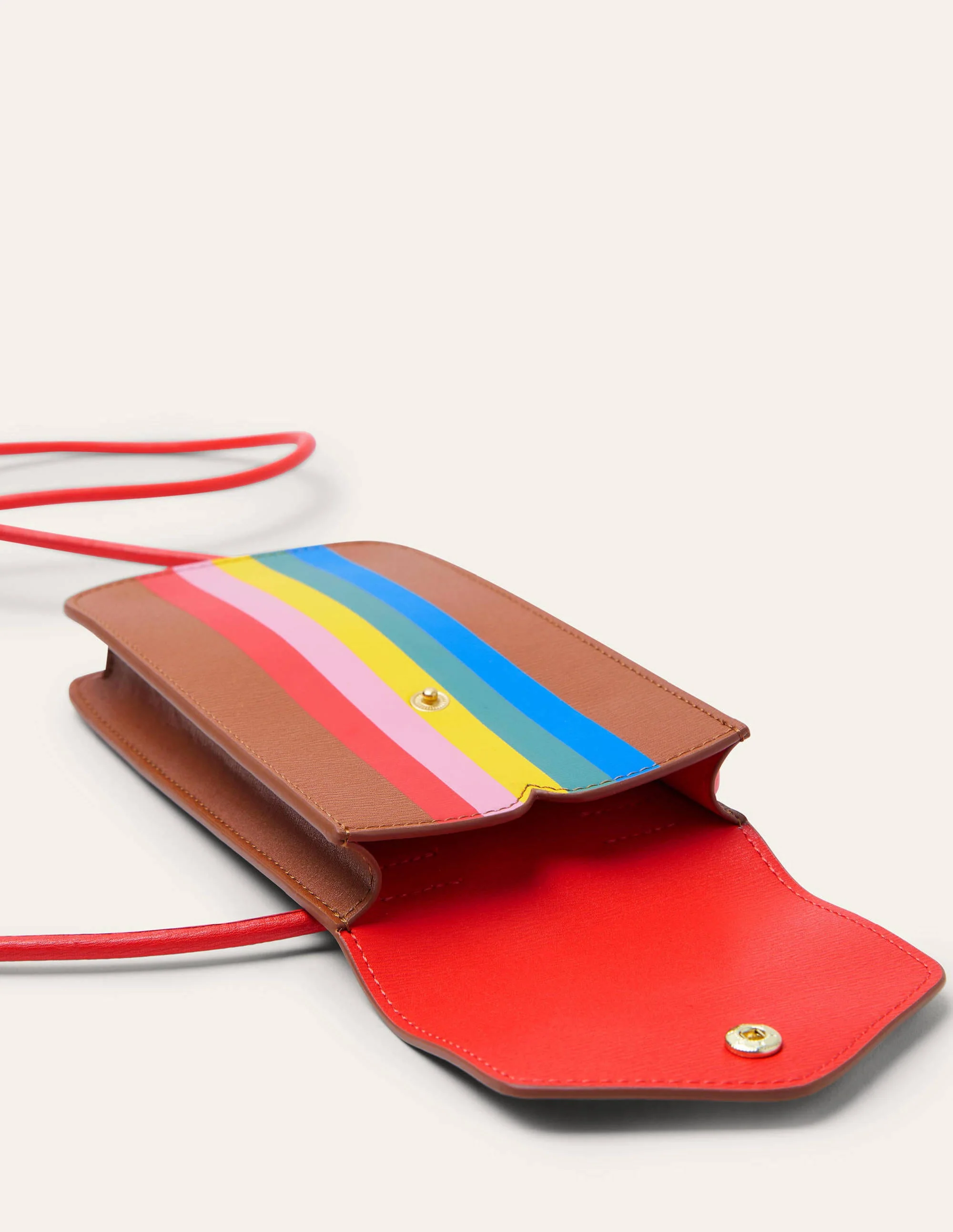 Handytasche zum Umhängen-Hellbraun/Bunt, Gestreift - Image 2