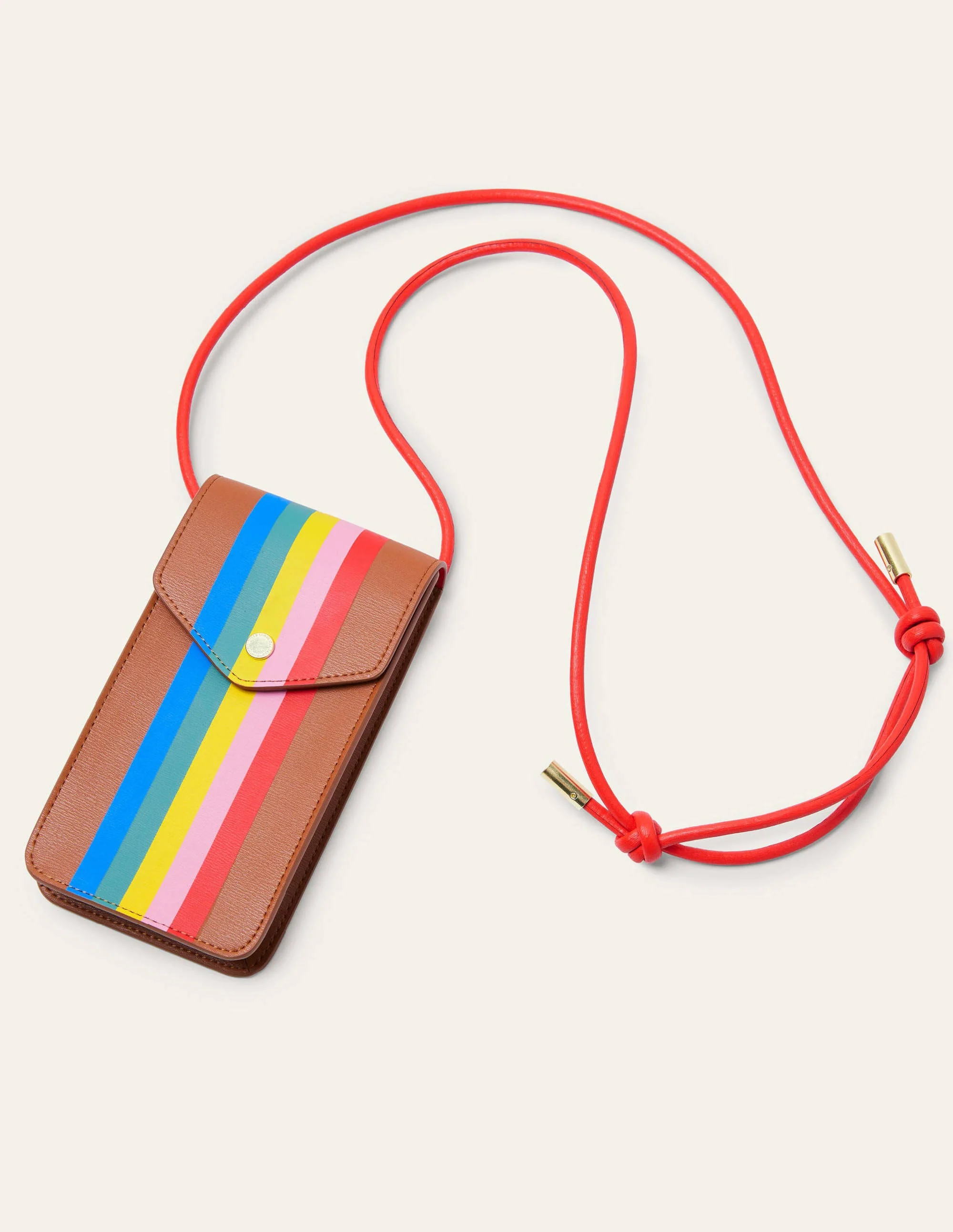 Handytasche zum Umhängen-Hellbraun/Bunt, Gestreift - Image 3