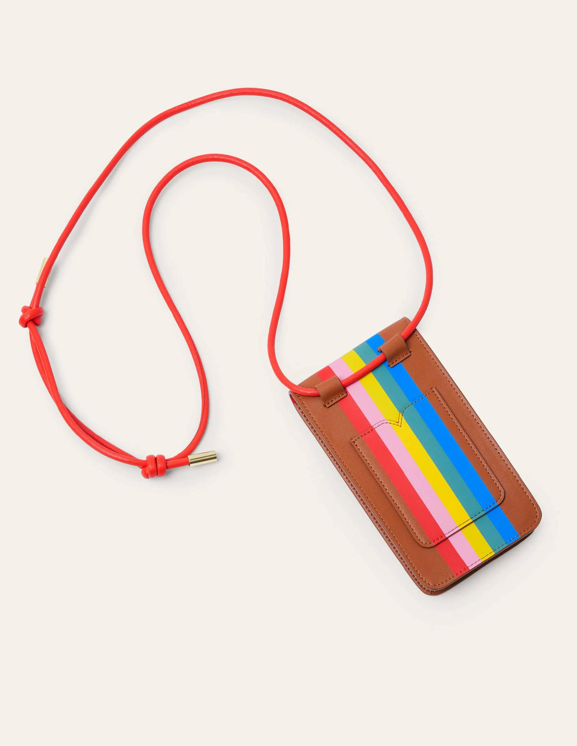 Handytasche zum Umhängen-Hellbraun/Bunt, Gestreift - Image 4