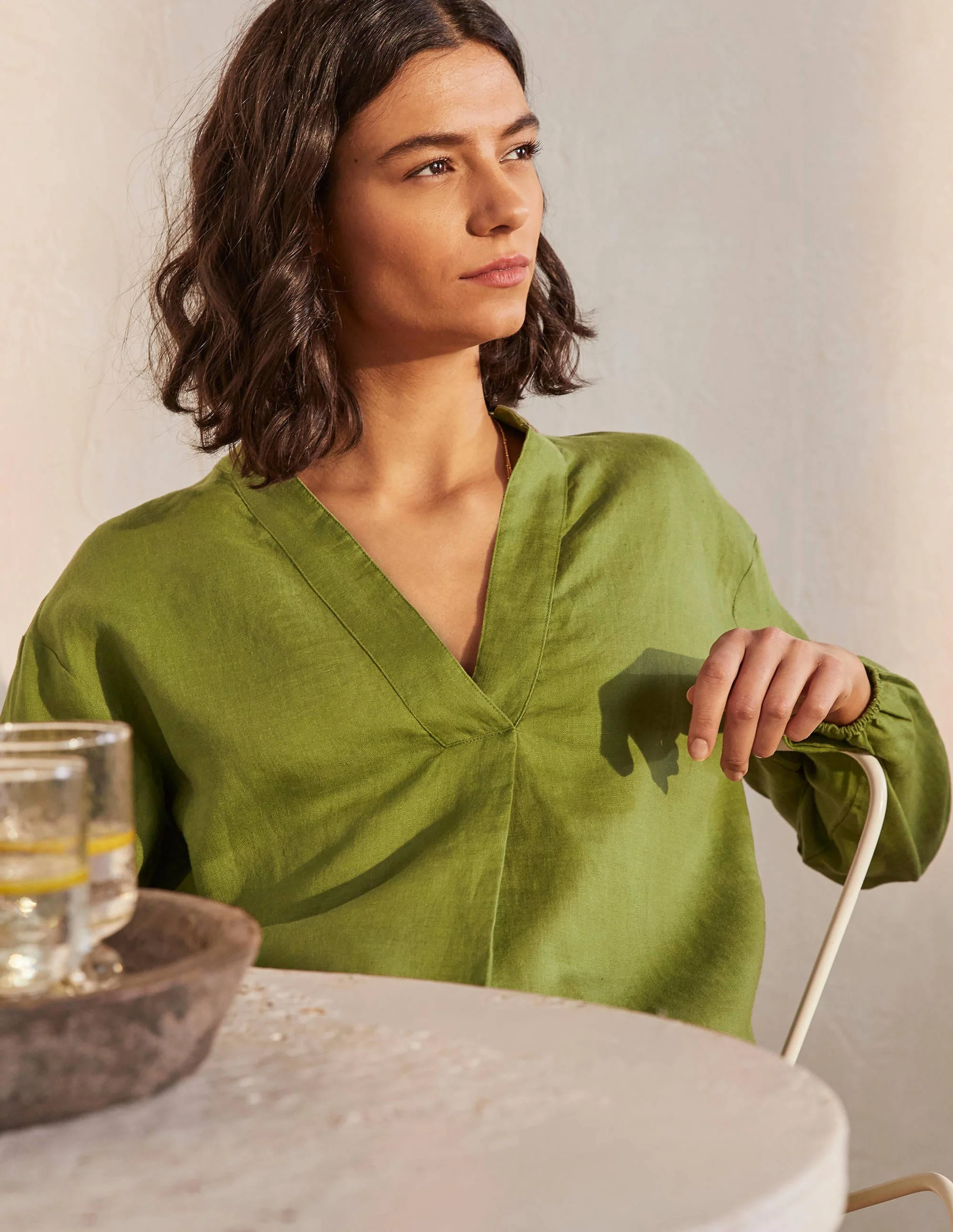 Hannah Leinenhemd-Erbsengrün - Image 3