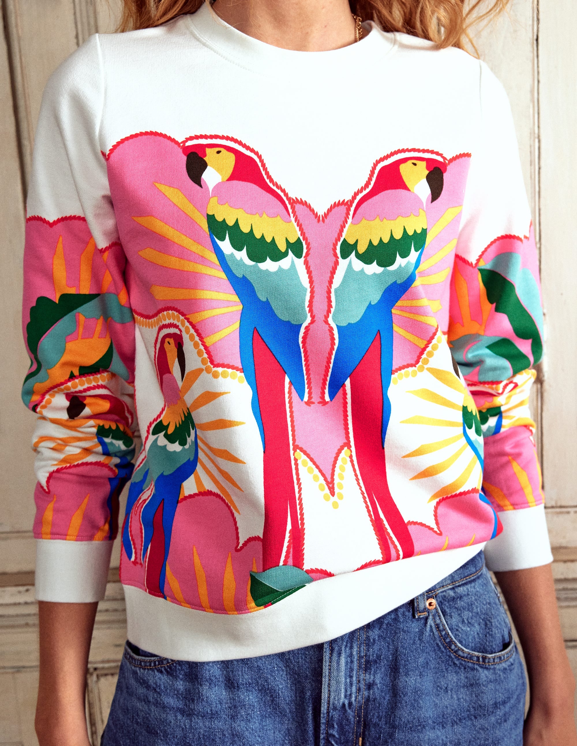 Hannah Sweatshirt mit Print-Bunt, Paradies-/Papageienmuster - Image 2