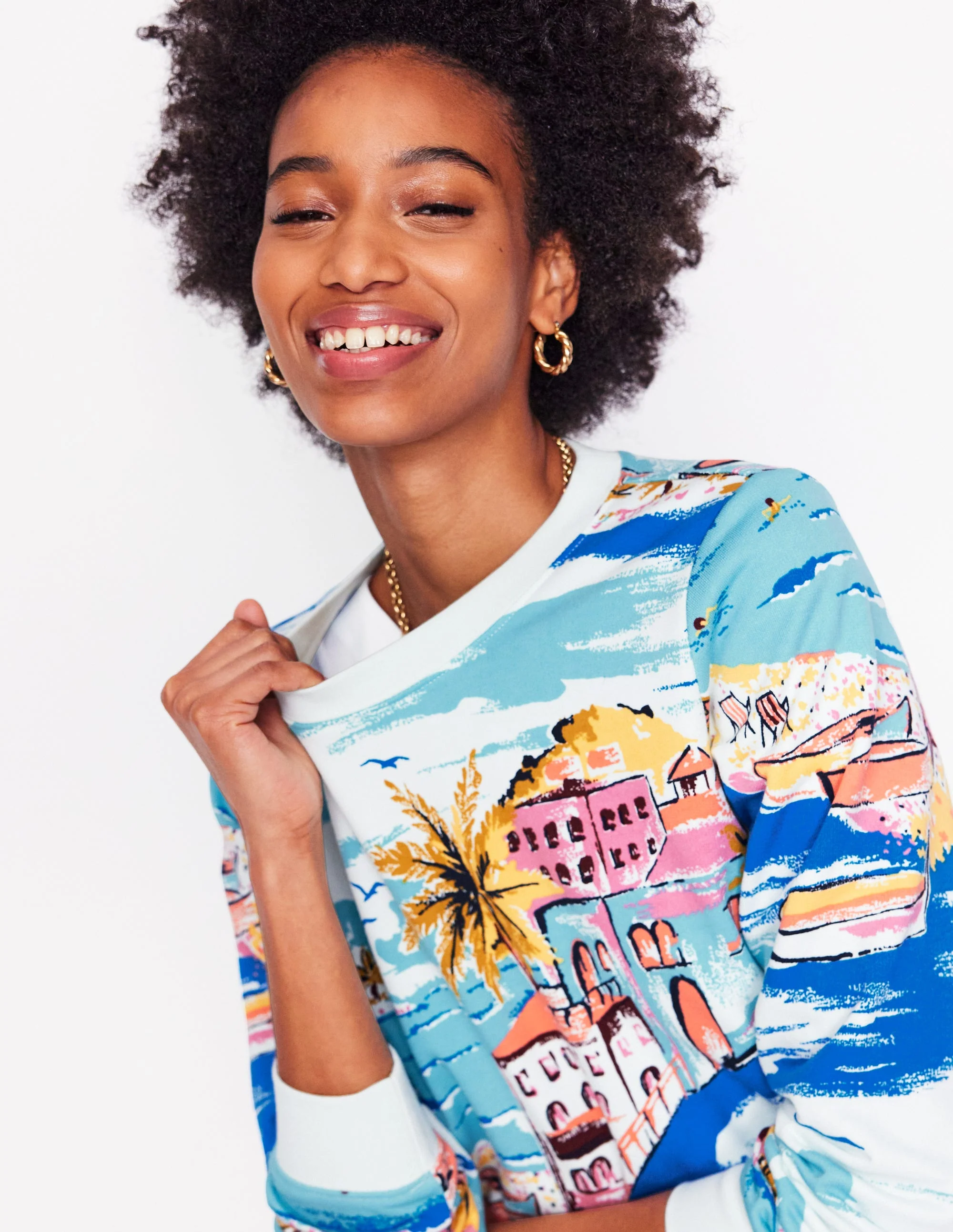 Hannah Sweatshirt mit Print-Bunt, Paradiesbucht - Image 4