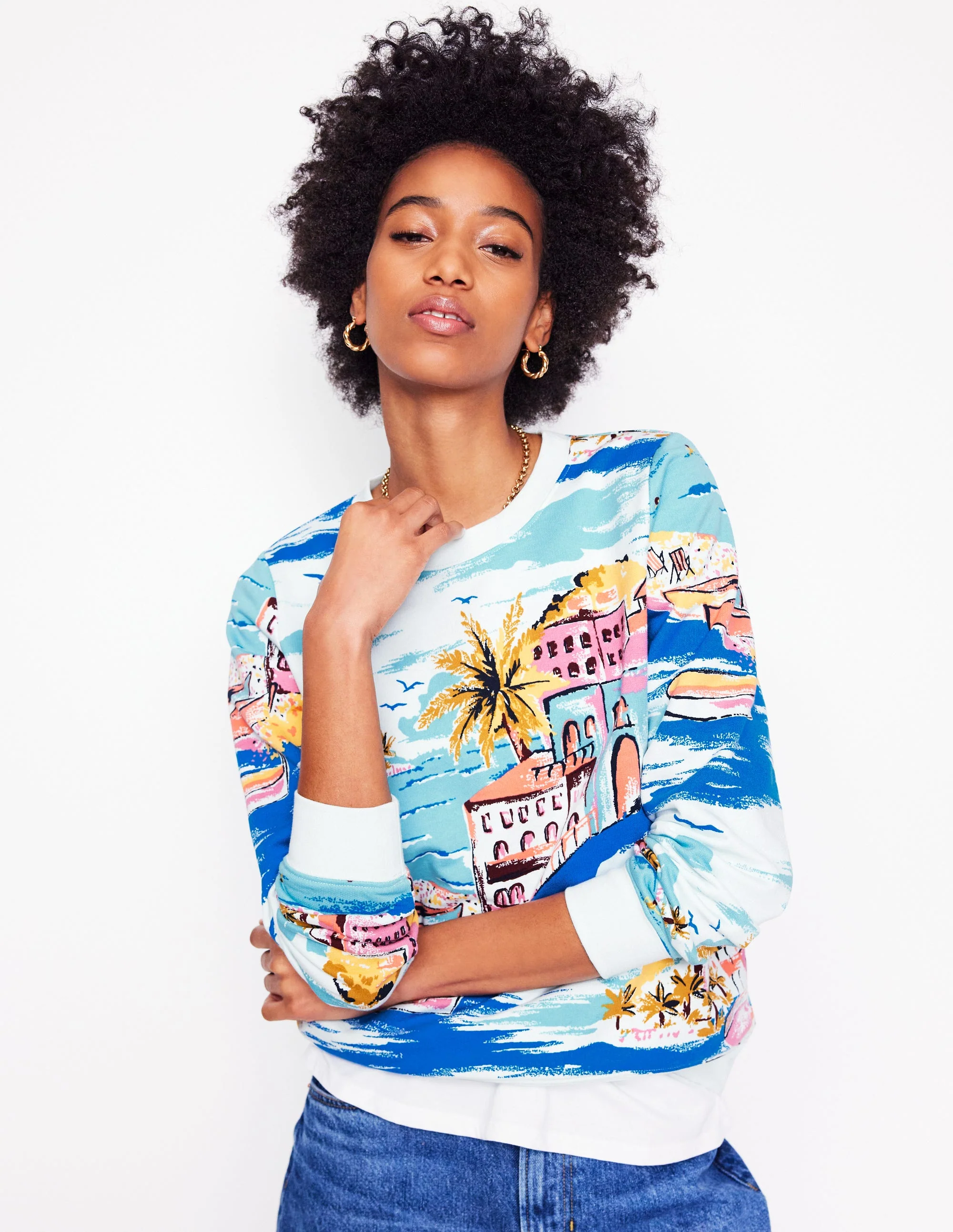 Hannah Sweatshirt mit Print-Bunt, Paradiesbucht - Image 6