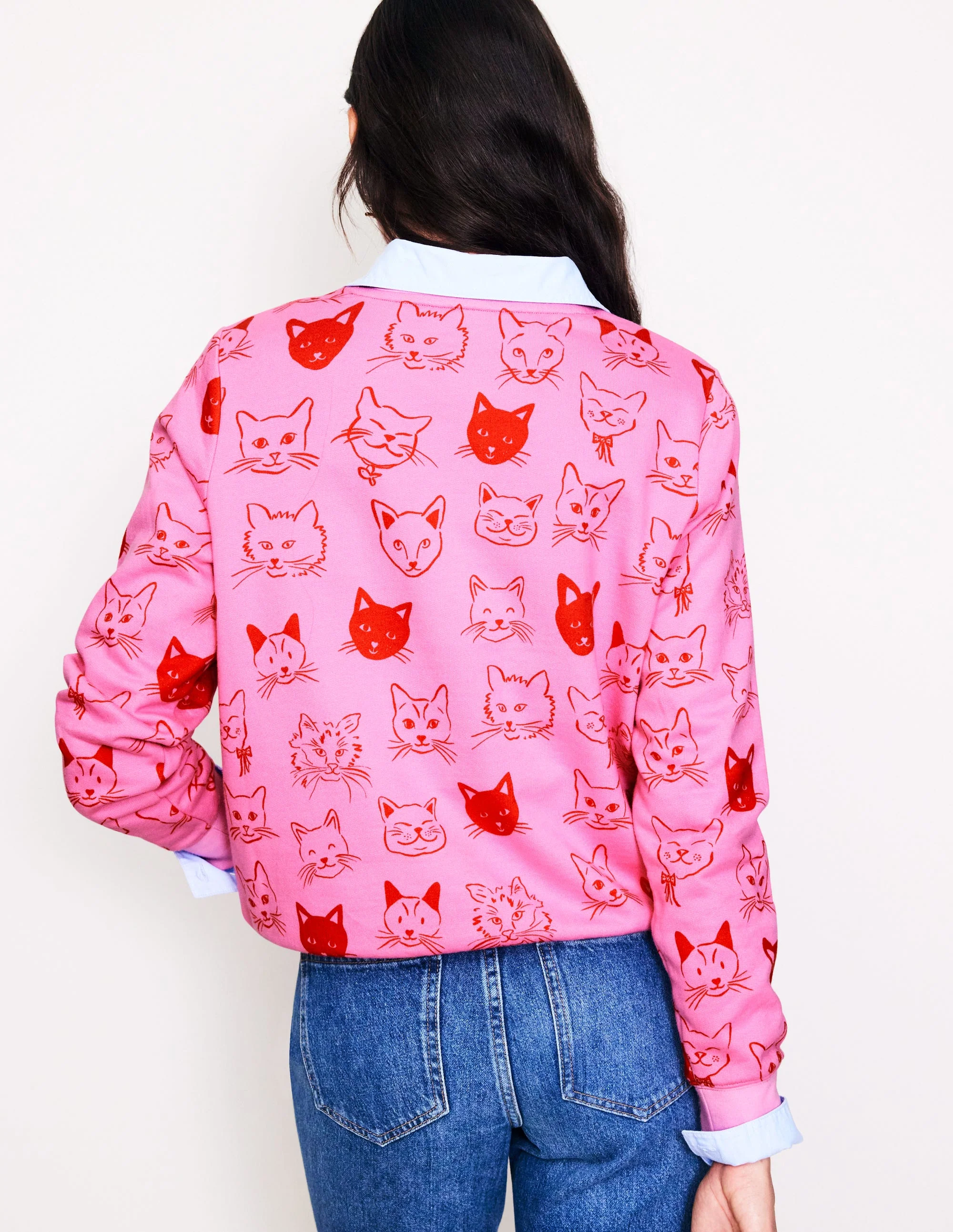 Hannah Sweatshirt mit Print-Erdbeer-Sorbet, Katzen - Image 3
