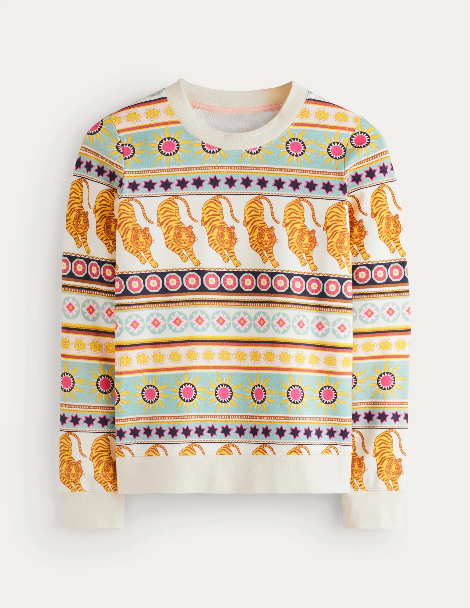 Hannah Sweatshirt mit Print-Naturweiß, Tigerrand - Image 5