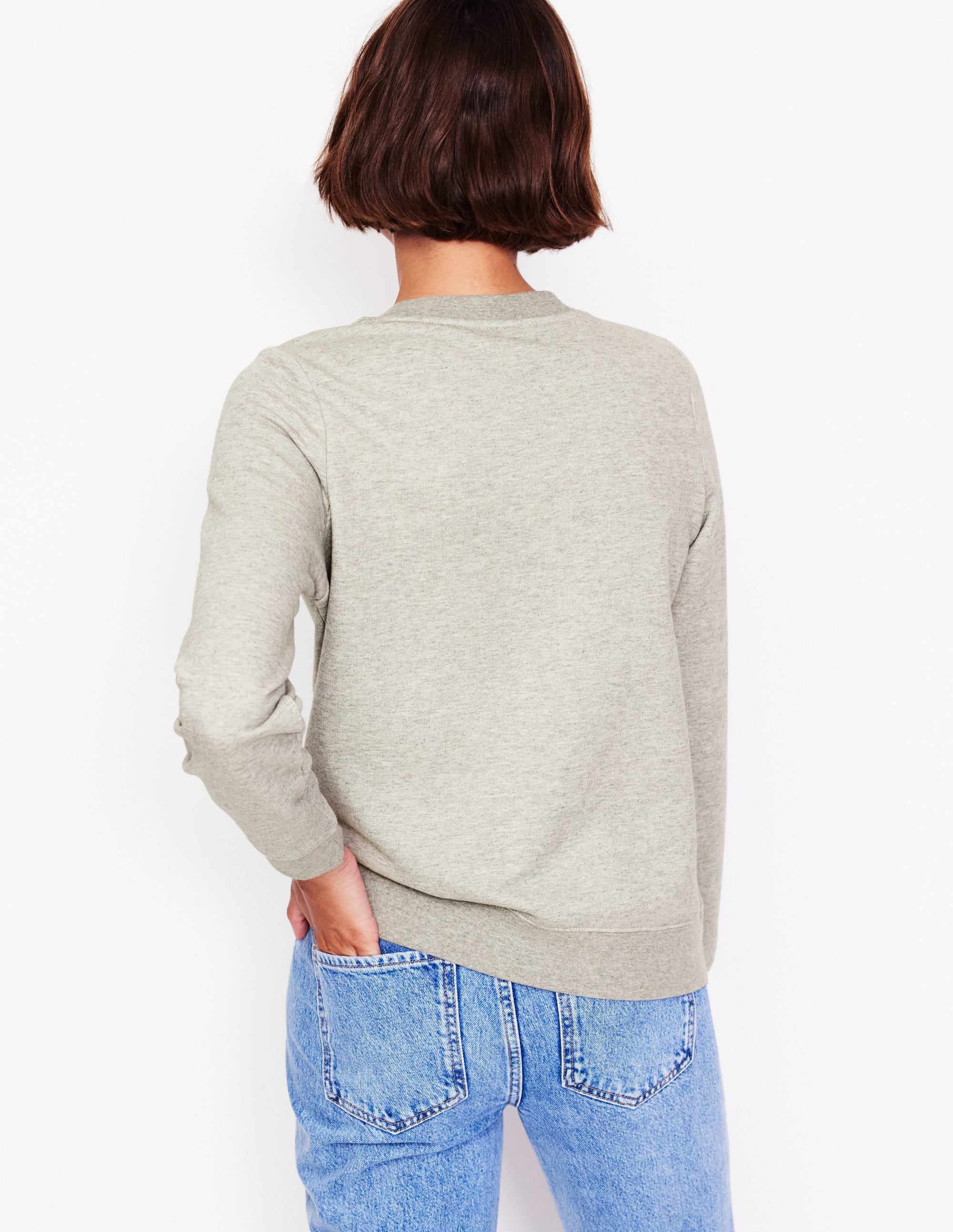 Hannah Sweatshirt mit Stickerei-Grau Meliert, Hund Person - Image 3