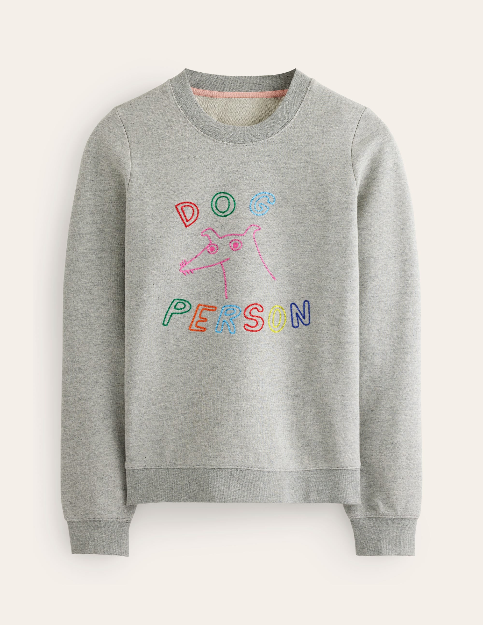Hannah Sweatshirt mit Stickerei-Grau Meliert, Hund Person - Image 5