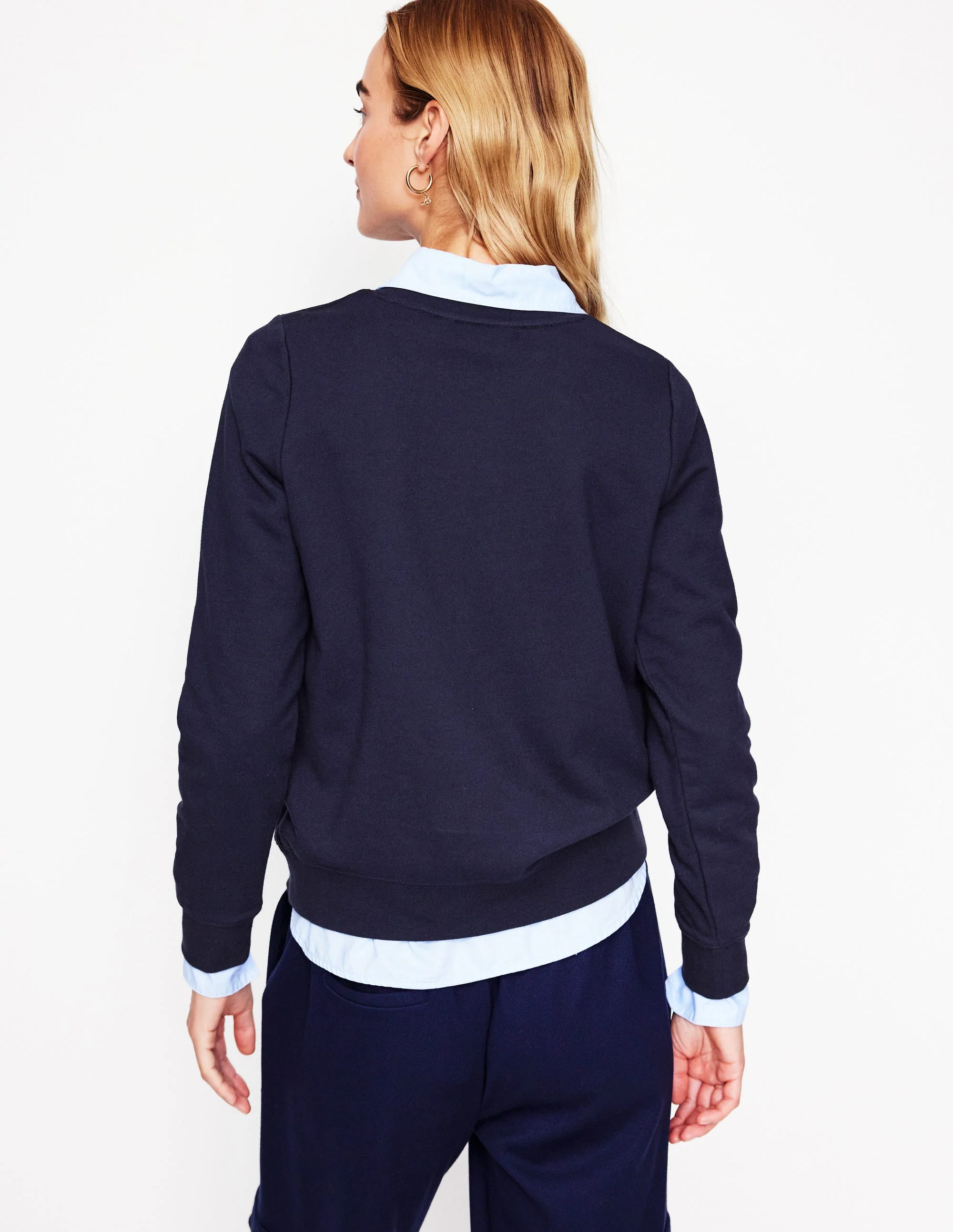 Hannah Sweatshirt mit Stickerei-Navy, Stickerei - Image 3
