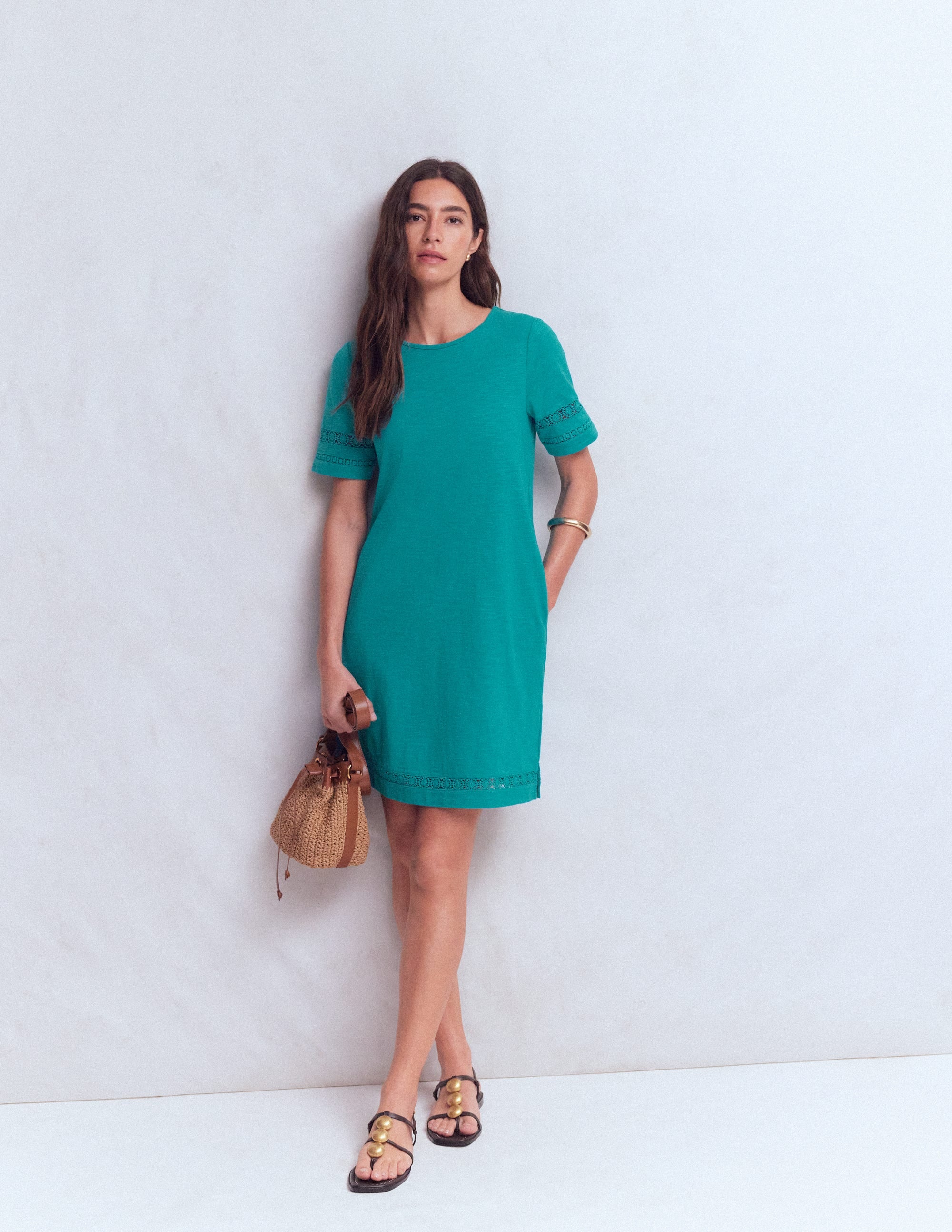 Hattie T-Shirt-Kleid aus Jersey-Glasurblau - Image 5