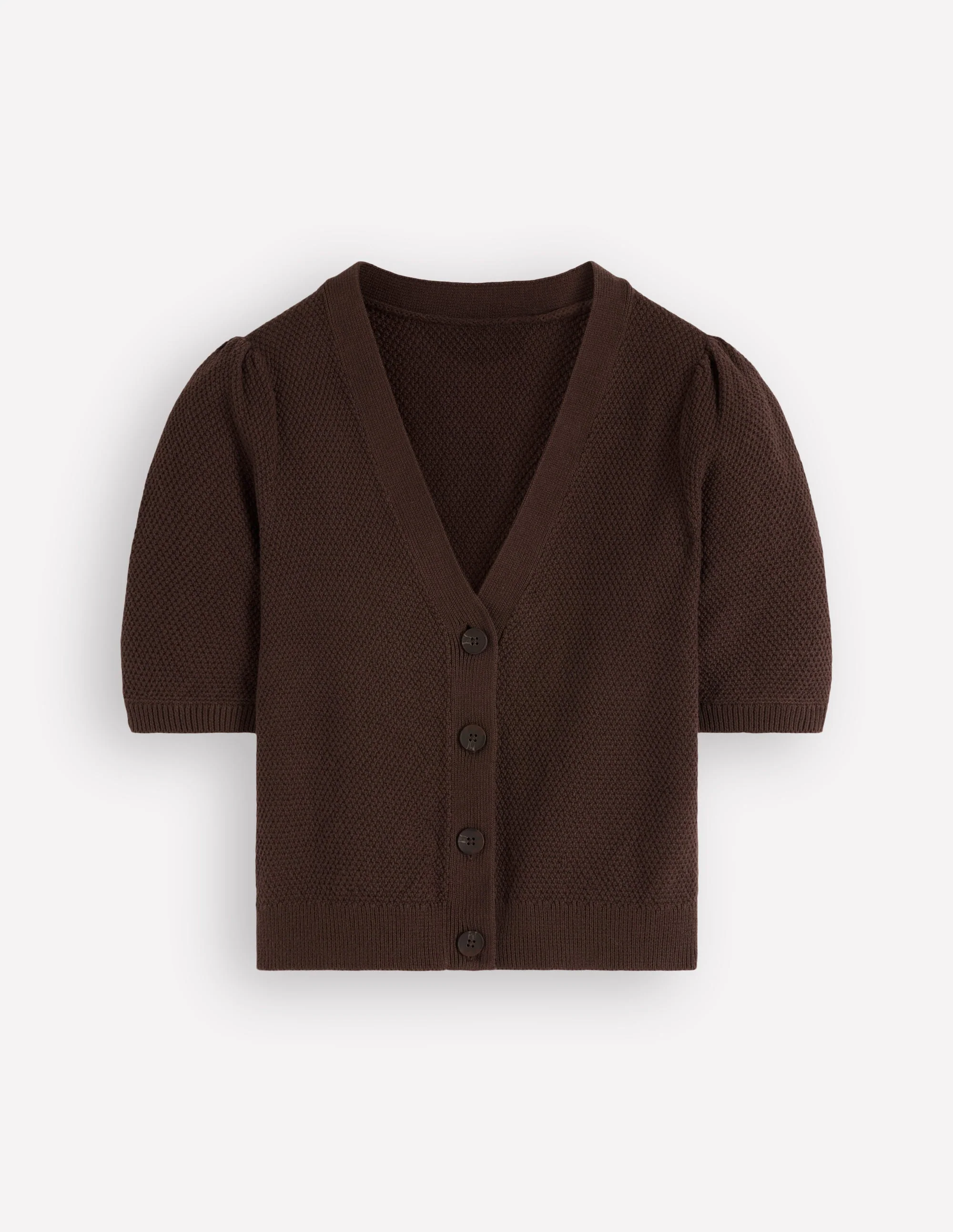 Hayley Baumwollstrickjacke mit V-Ausschnitt-Espresso - Image 6