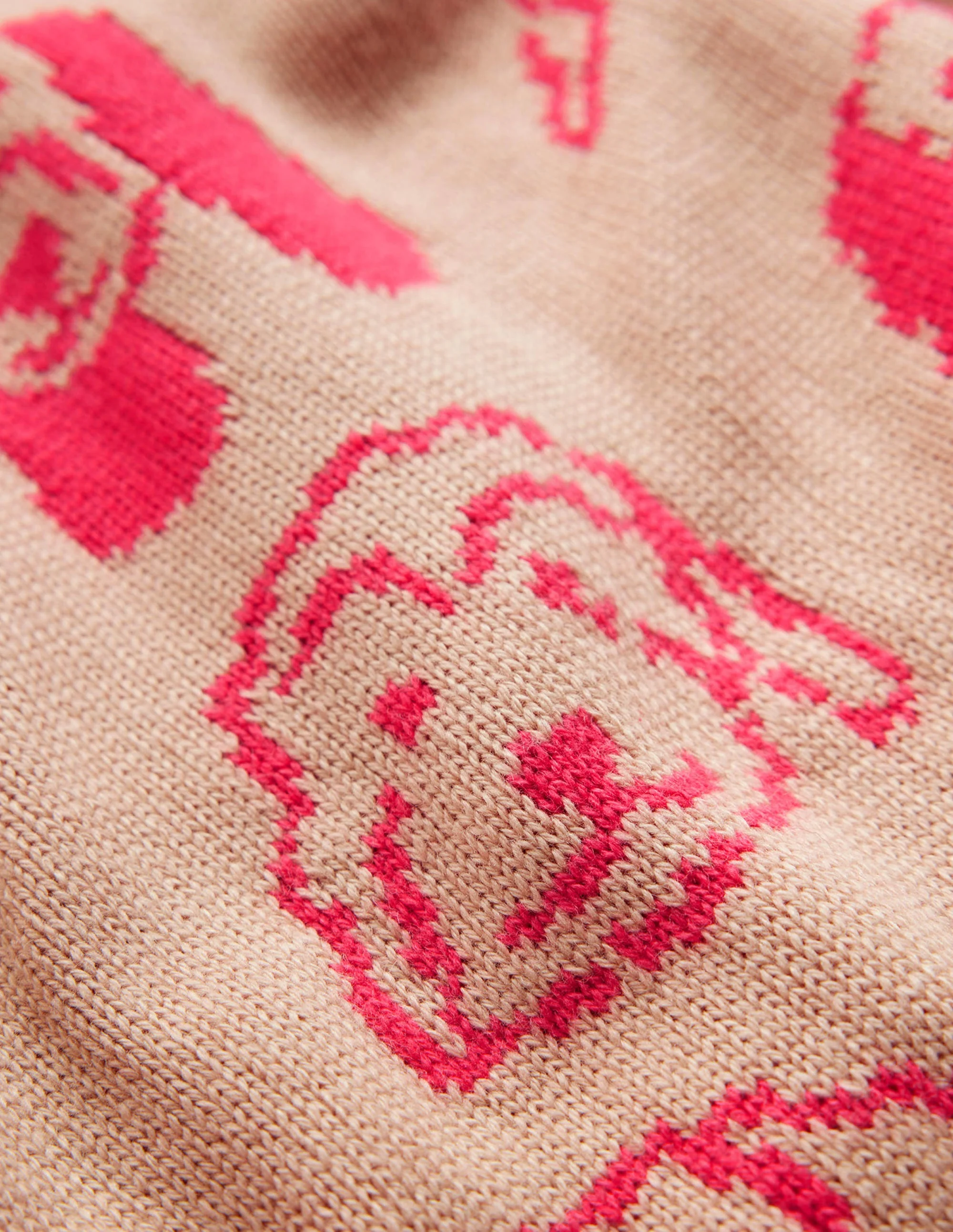 Heather Jacquard-Pullover-Graubraun, Himbeerrot Hunde - Image 6