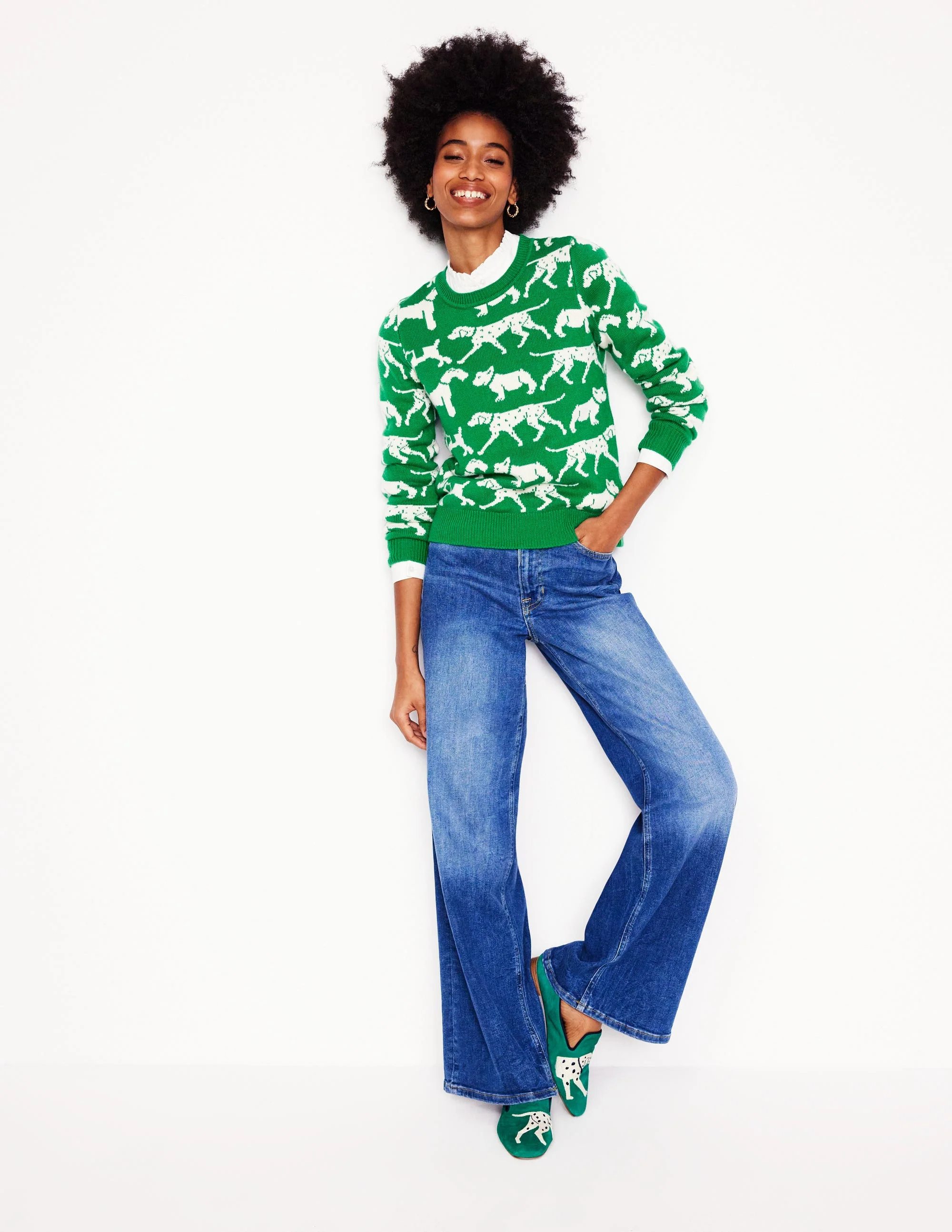 Heather Jacquard-Pullover-Setzlingsgrün, Hunde - Image 3