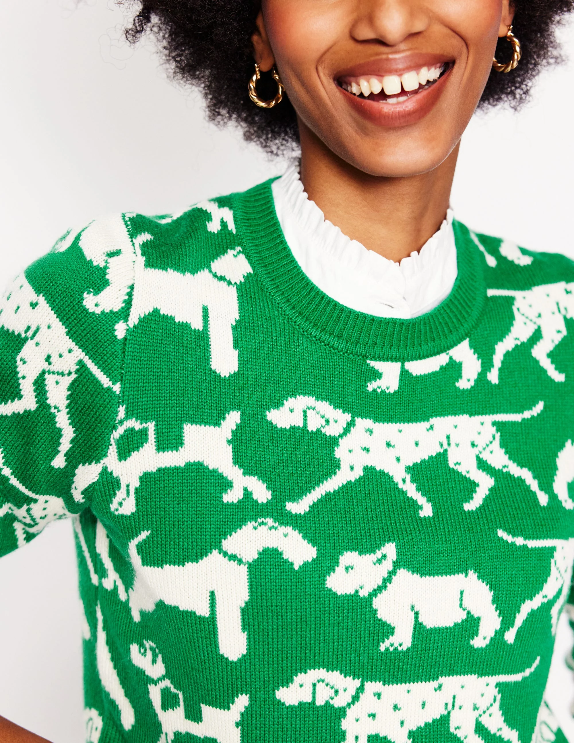 Heather Jacquard-Pullover-Setzlingsgrün, Hunde - Image 4