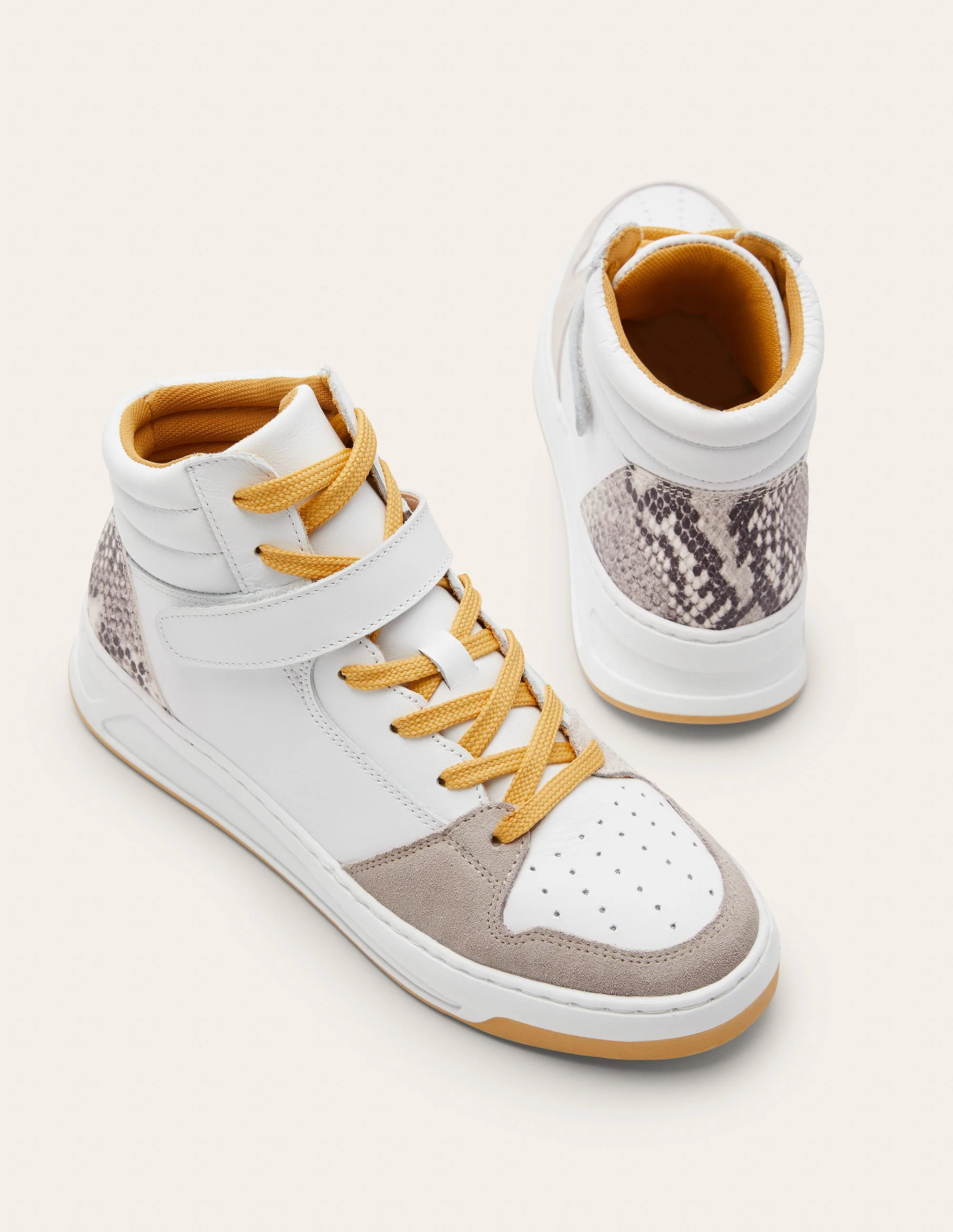 Heather Knöchelhohe Turnschuhe-Weiß, Schlangenmuster - Image 3