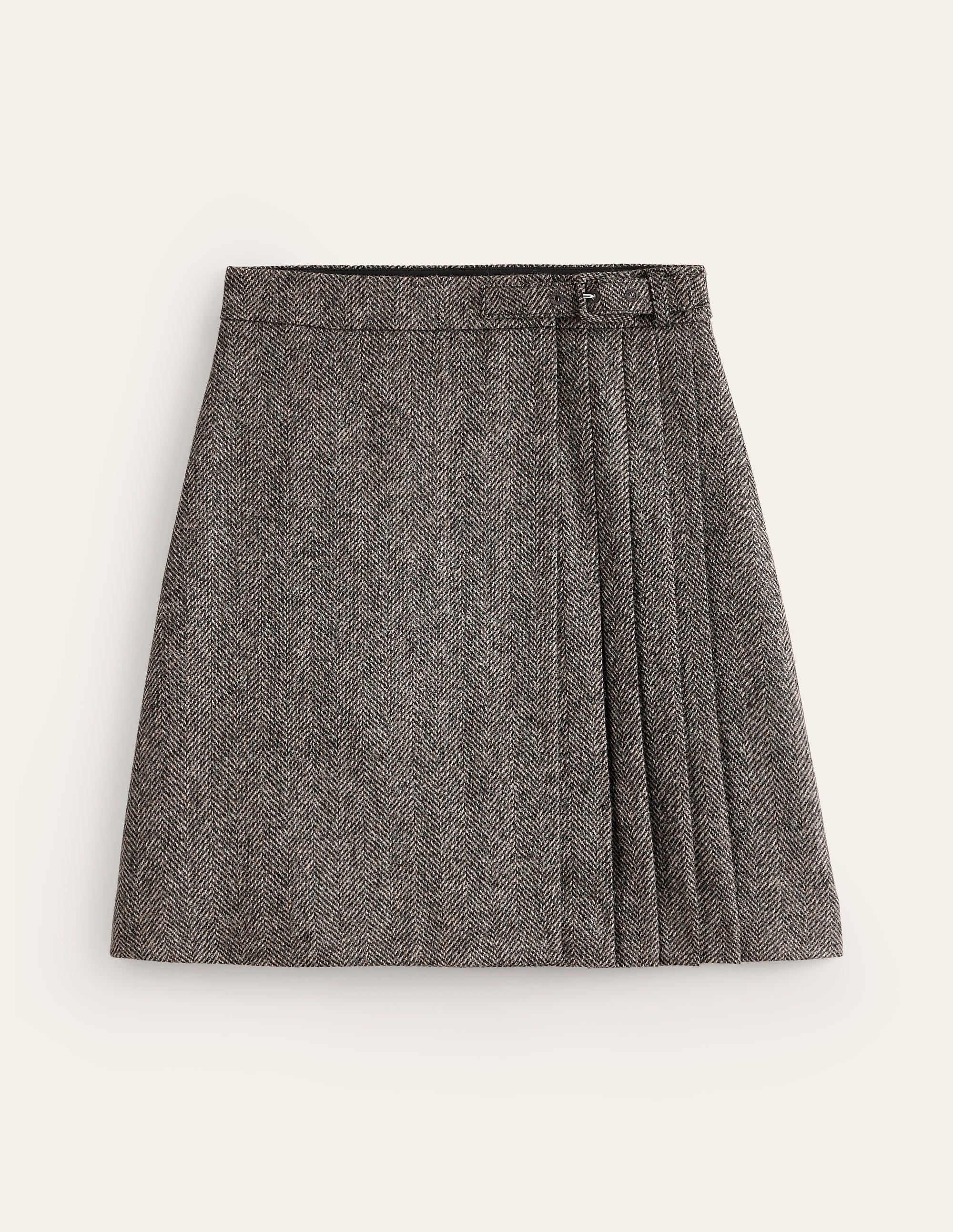Helen Kilt mit Schnalle-Braun, Fischgrätmuster - Image 6
