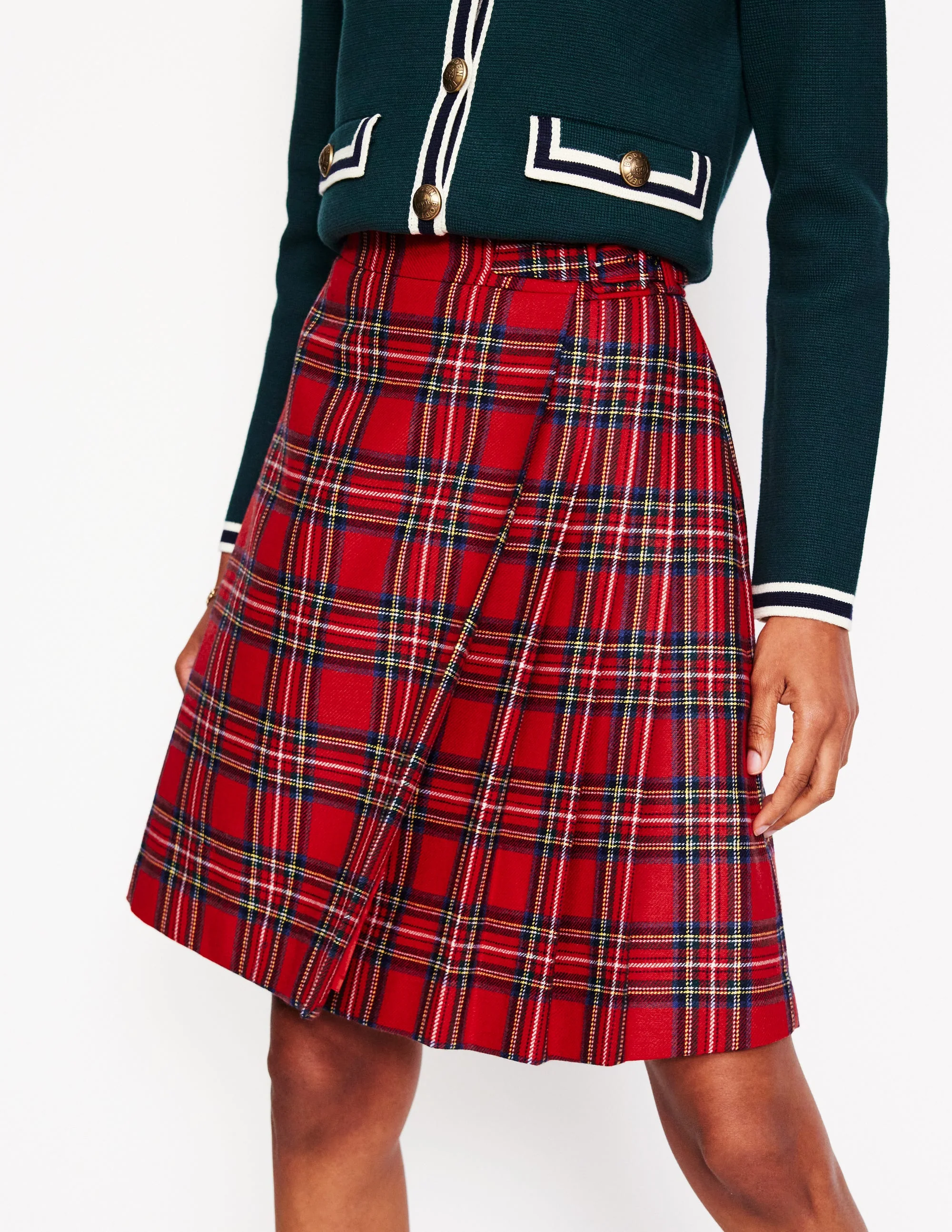 Helen Kilt mit Schnalle-Rot und Blau, Kariert - Image 3